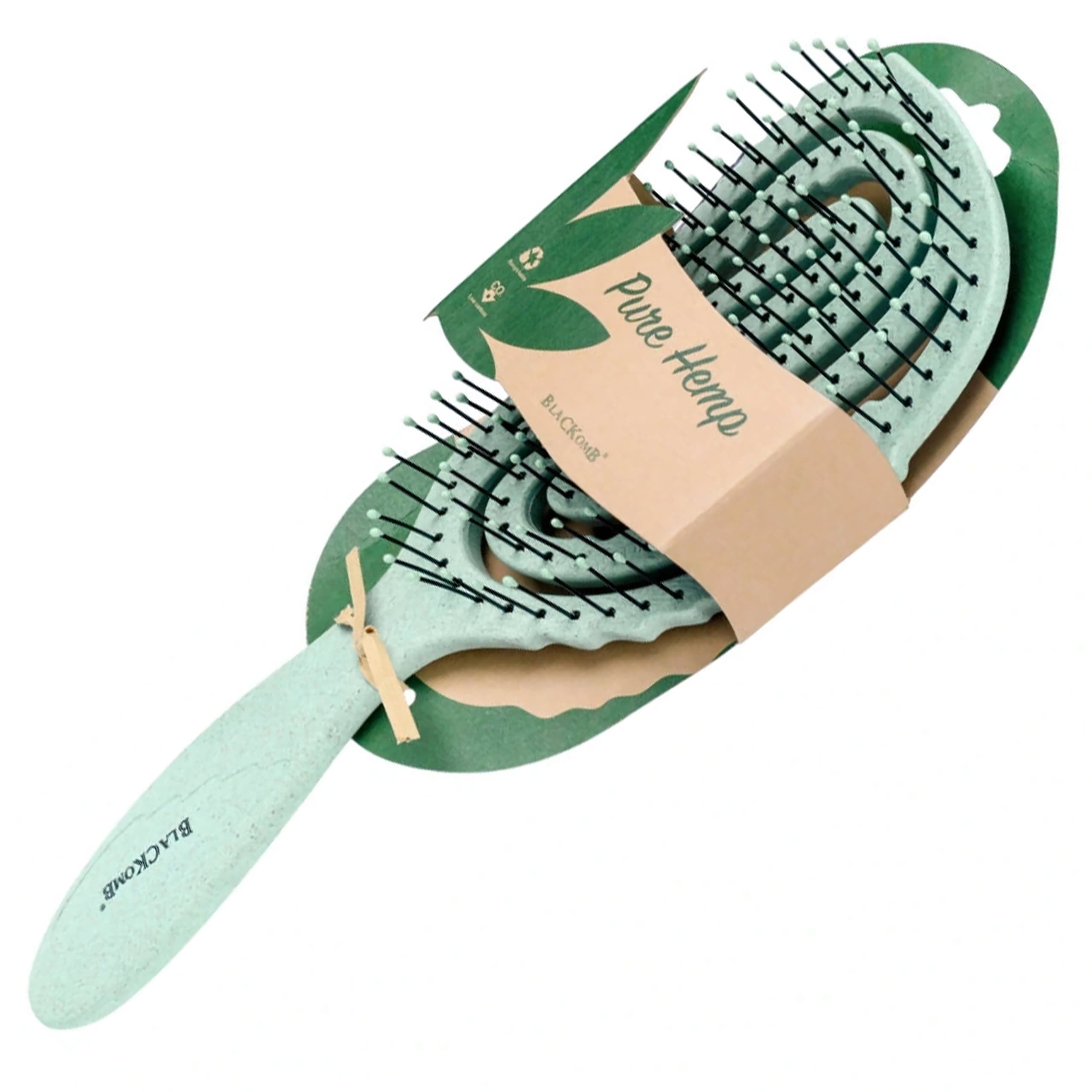 Blackomb Pure Hemp Eco DS320 - ekologiczna szczotka do rozczesywania włosów, zielona