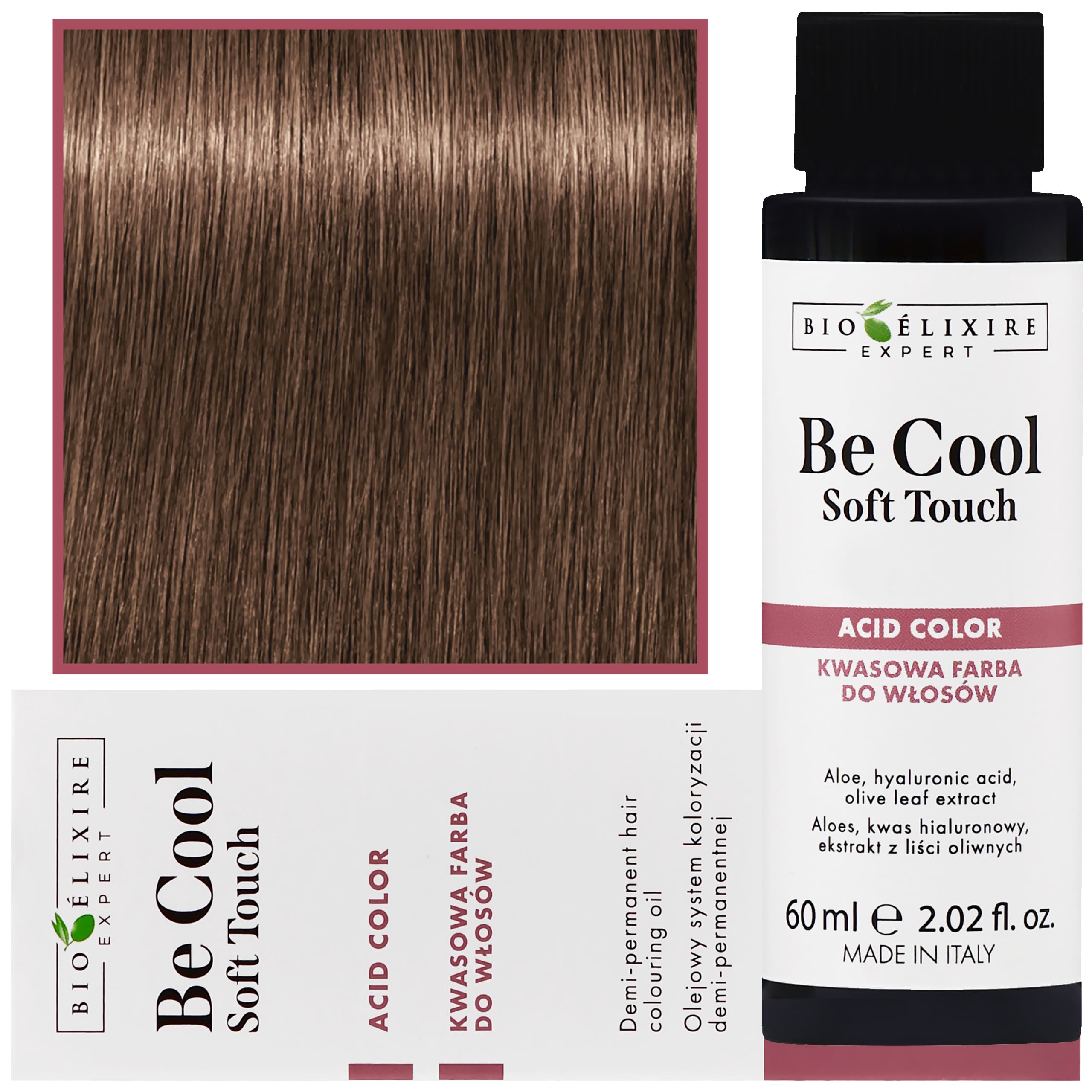 Be Cool Soft Touch - wegańska farba do włosów o kwasowej formule, 8.7 | Jasny Brązowy Blond