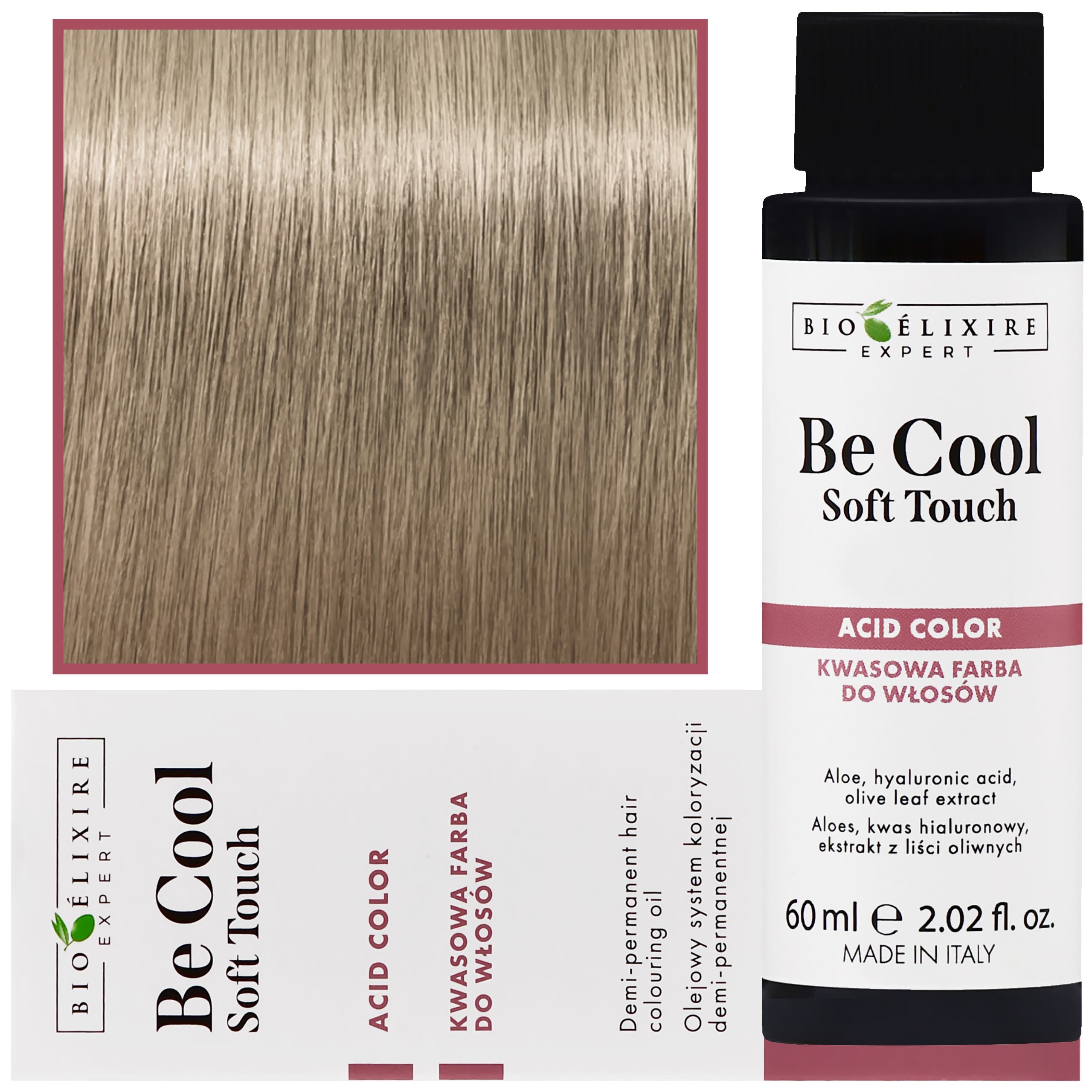 Be Cool Soft Touch - wegańska farba do włosów o kwasowej formule, 9.13 | Bardzo Jasny Złoty Popielaty Blond