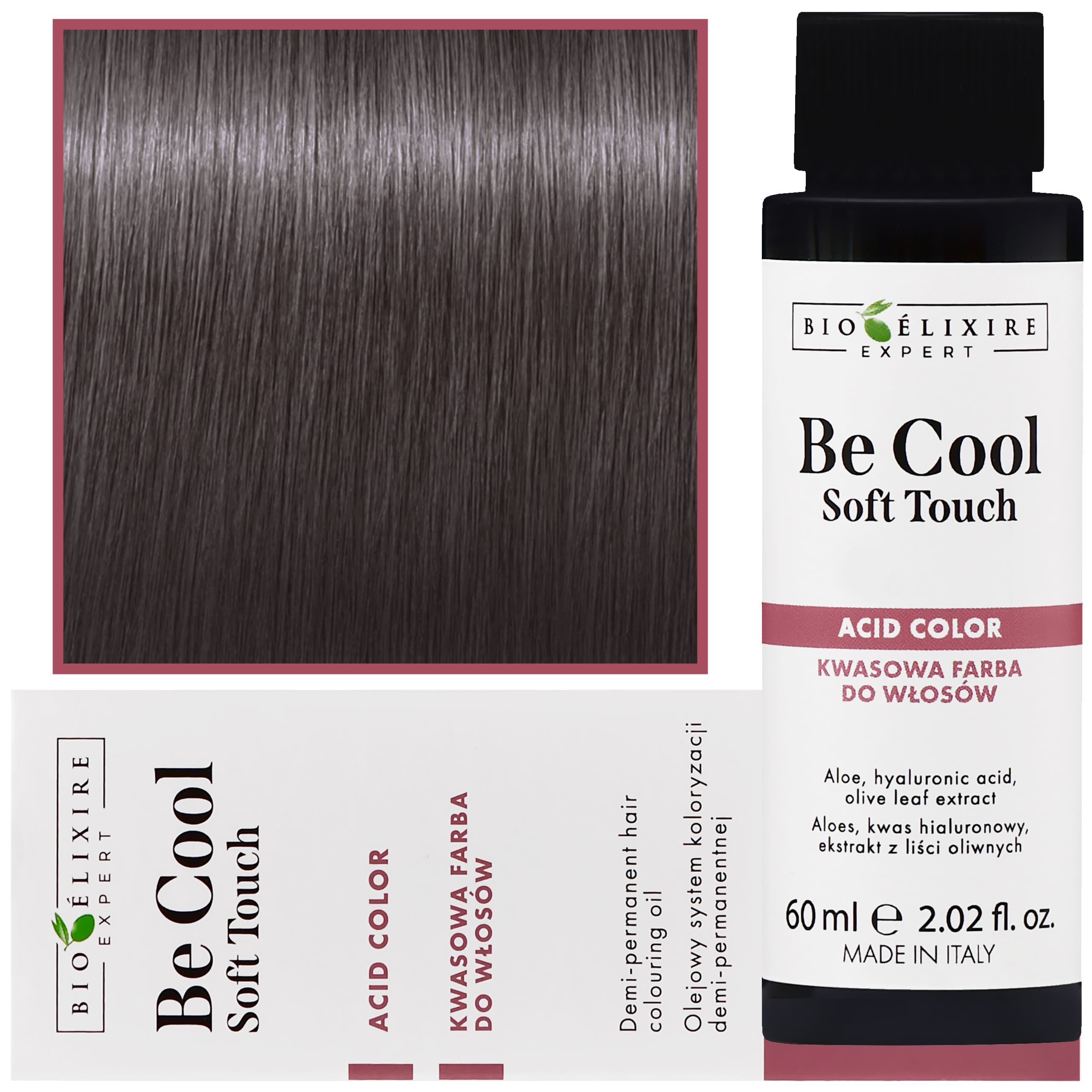 Be Cool Soft Touch - wegańska farba do włosów o kwasowej formule, 7.11 | Średni Intensywny Popielaty Blond