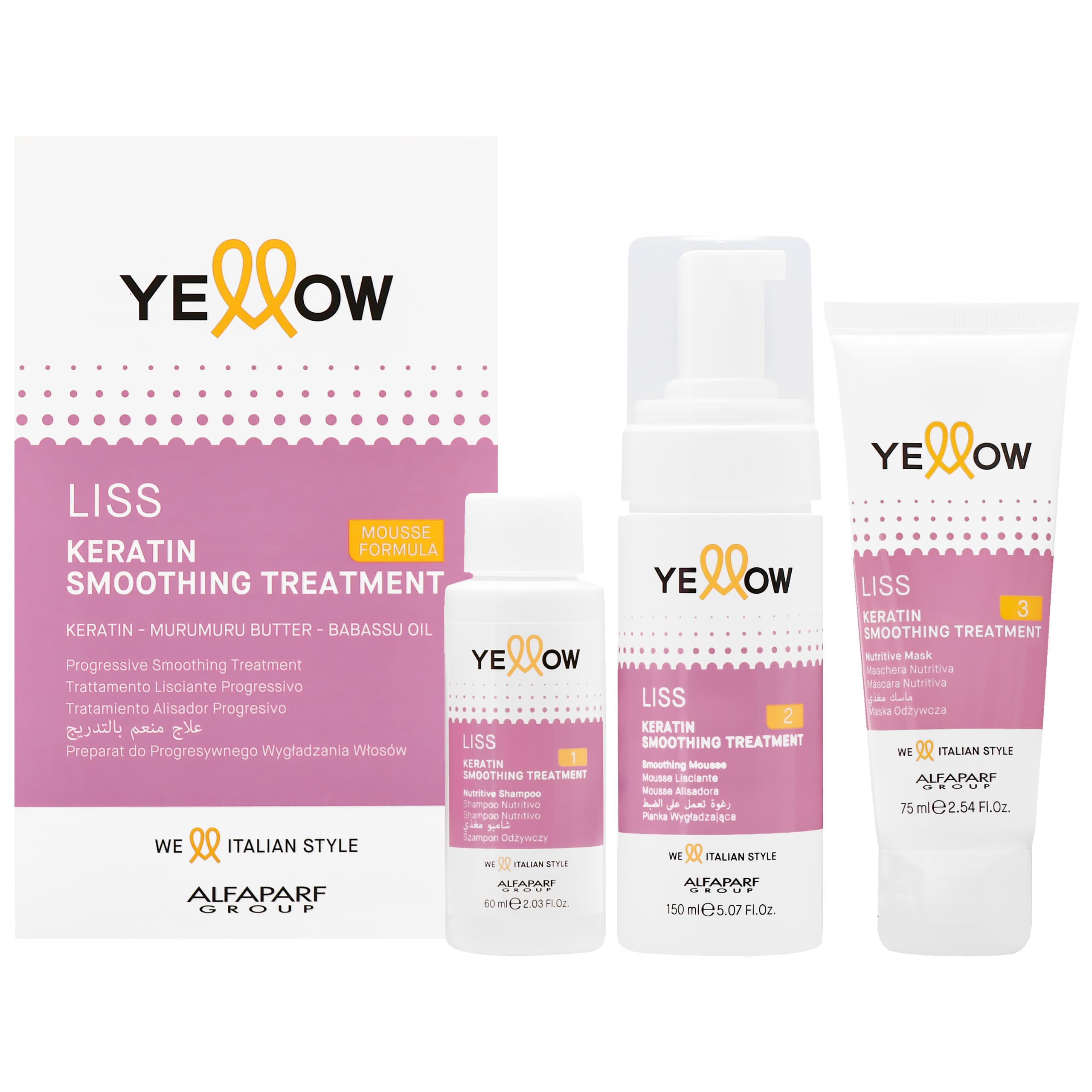 Yellow Liss Keratin Treatment – zestaw do keratynowego prostowania włosów + +