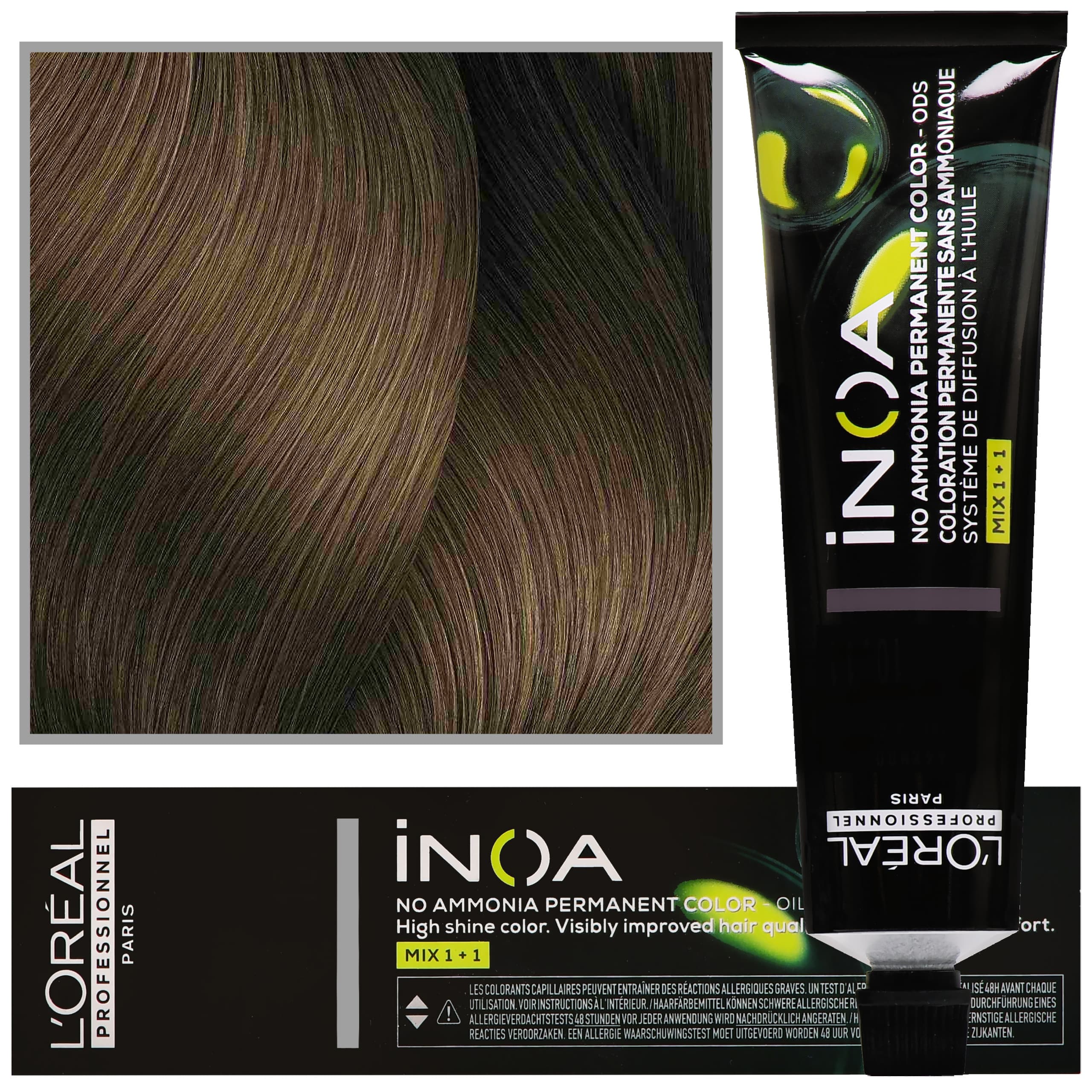 Professionnel Inoa - farba do włosów bez amoniaku z dodatkową ochroną włosa, 8.0 Głęboki Jasny Blond