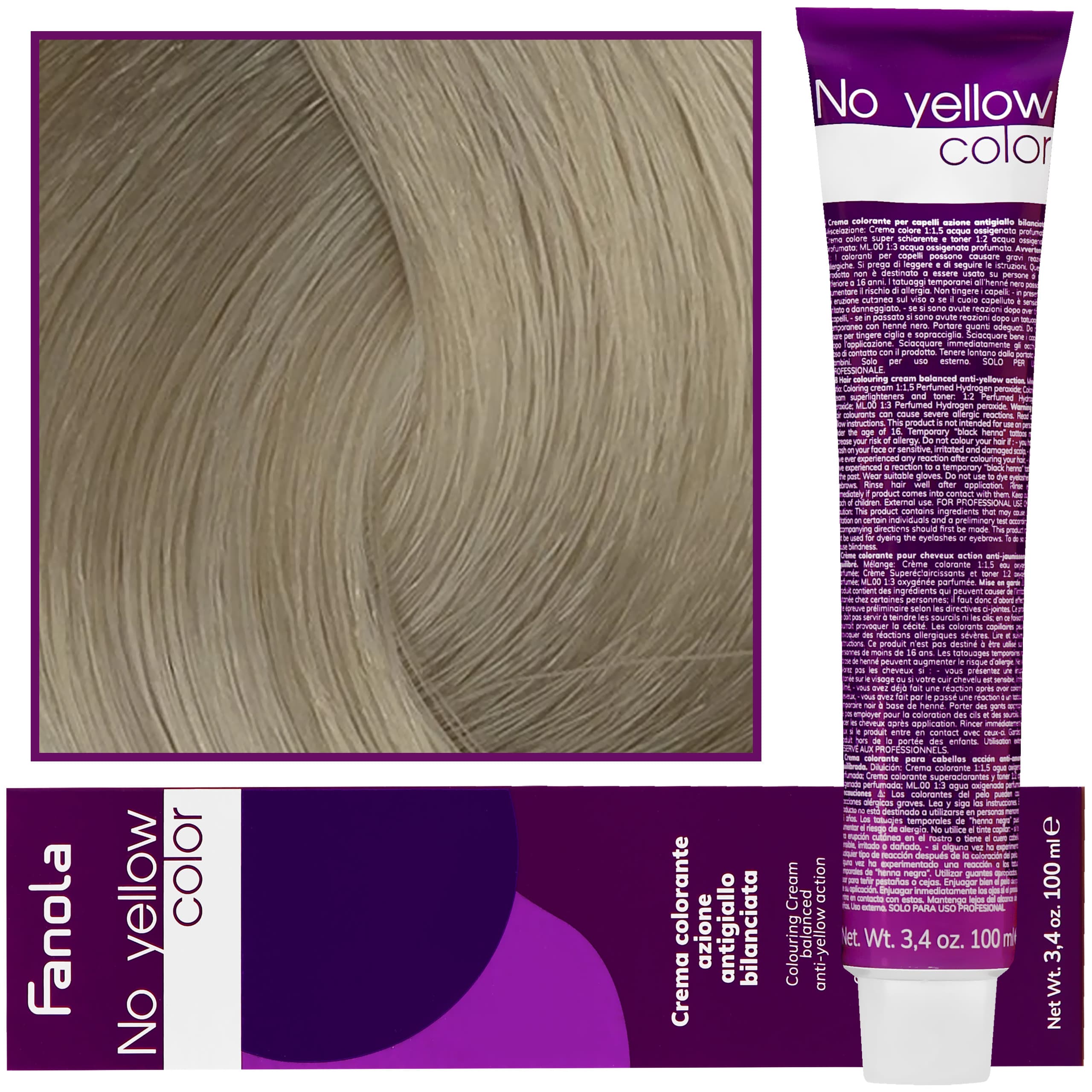 No Yellow - farba koloryzująca do włosów blond i siwych, chłodne tony, 9 ICE - Lodowy Bardzo Jasny Blond