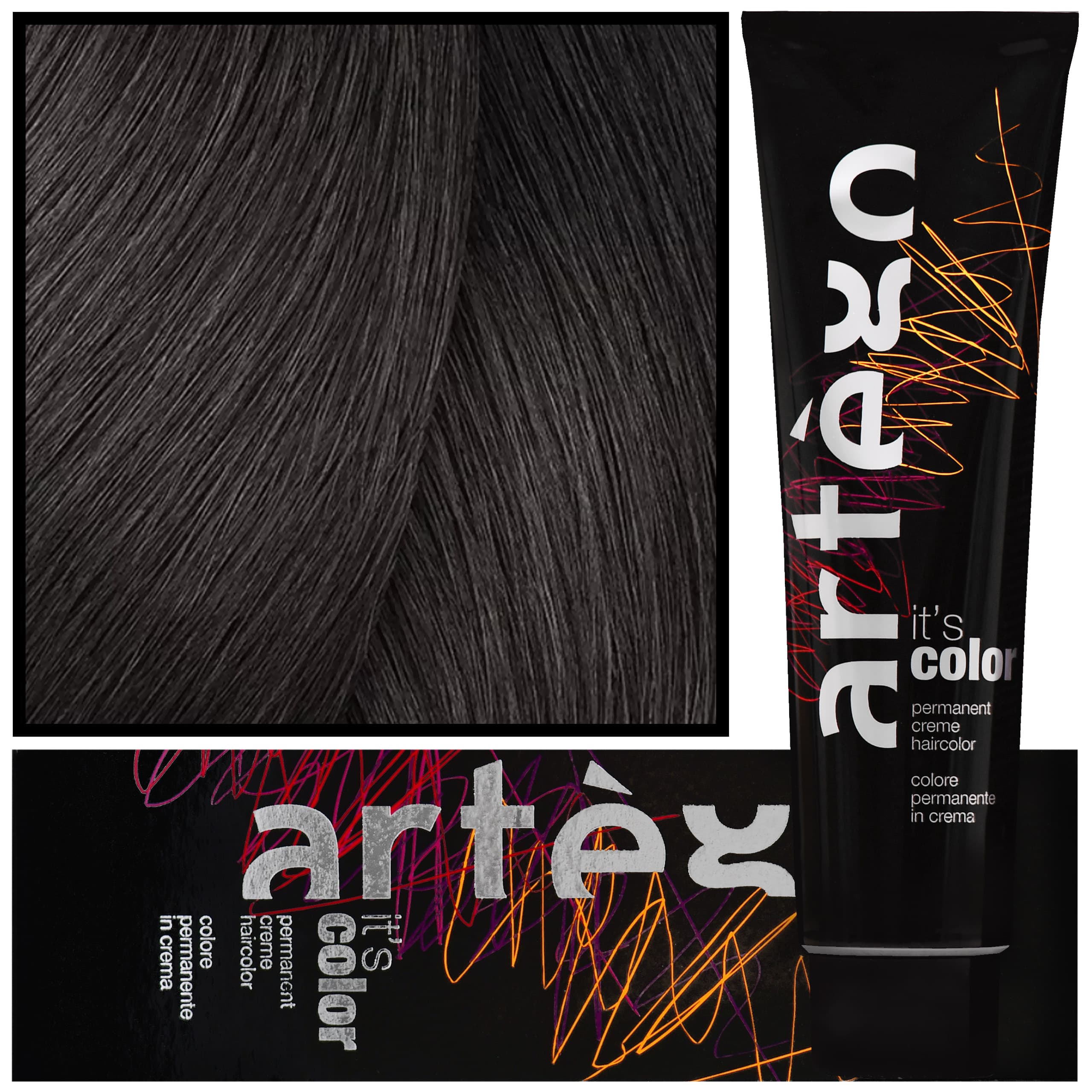 IT'S COLOR - profesjonalna farba w kremie, cała paleta kolorów, 4.0 - 4N | Brąz