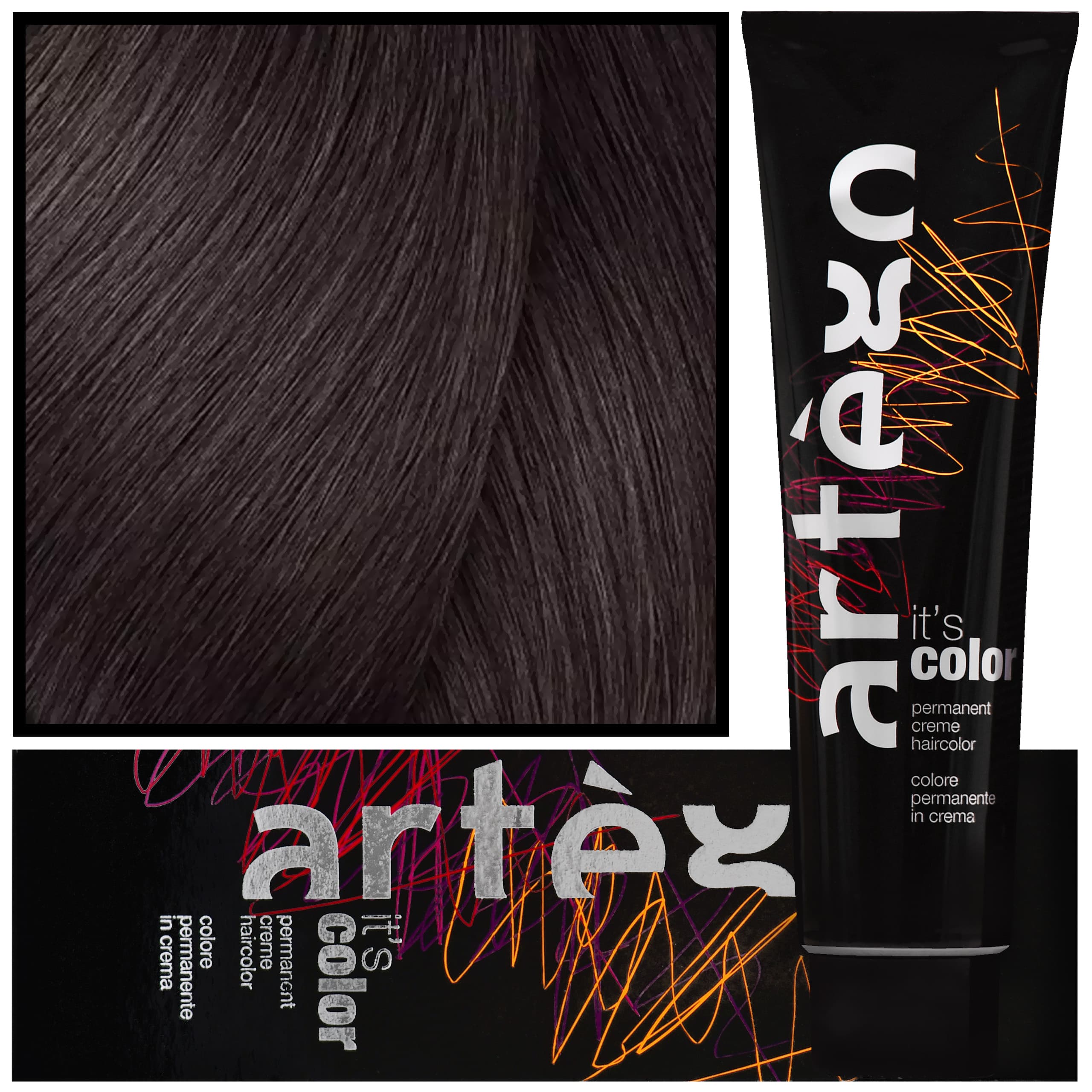 IT'S COLOR - profesjonalna farba w kremie, cała paleta kolorów, 4.71 - 4MA | Kasztanowo-Popielaty Brąz