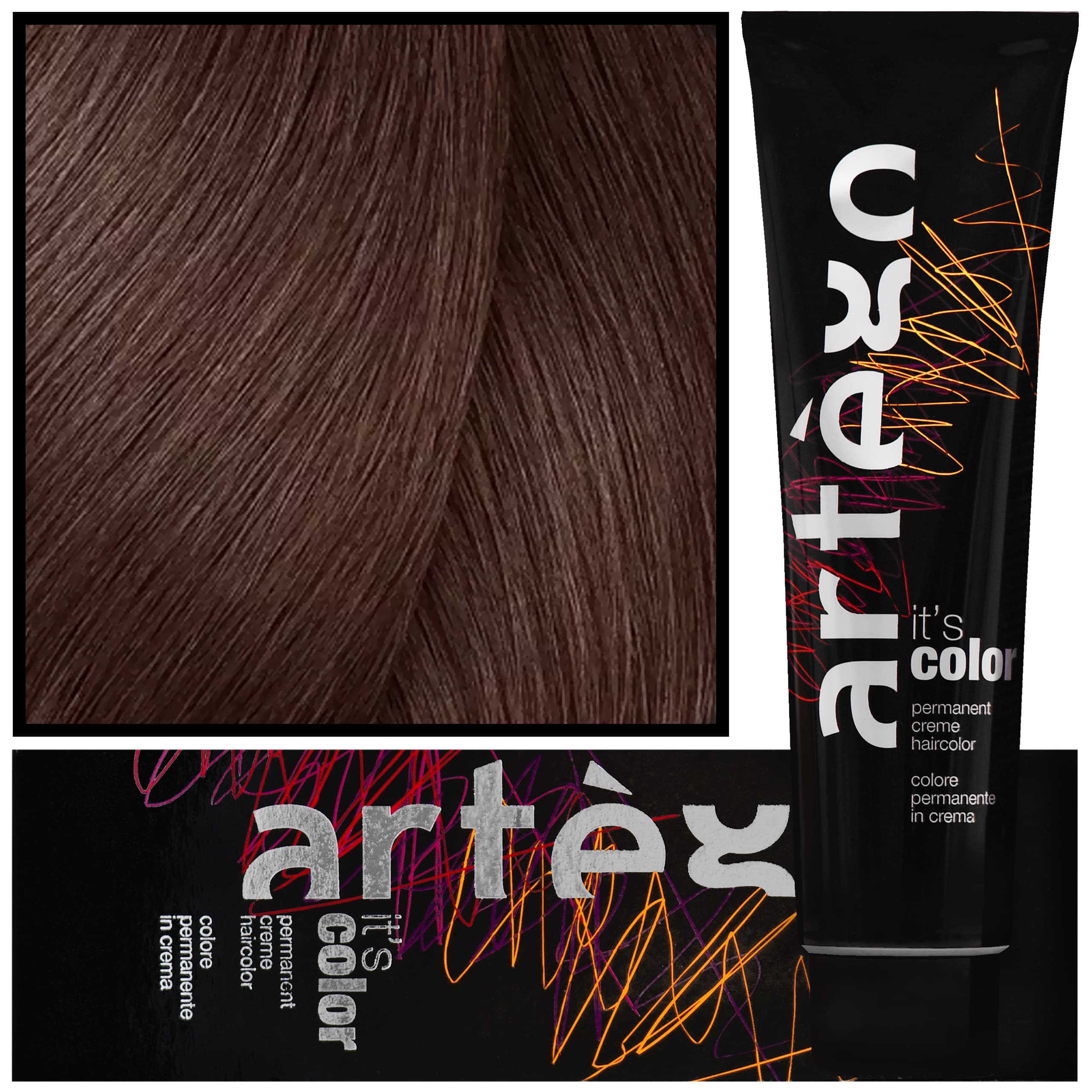 IT'S COLOR - profesjonalna farba w kremie, cała paleta kolorów, 5.4 - 5K | Jasny Miedziany Brąz
