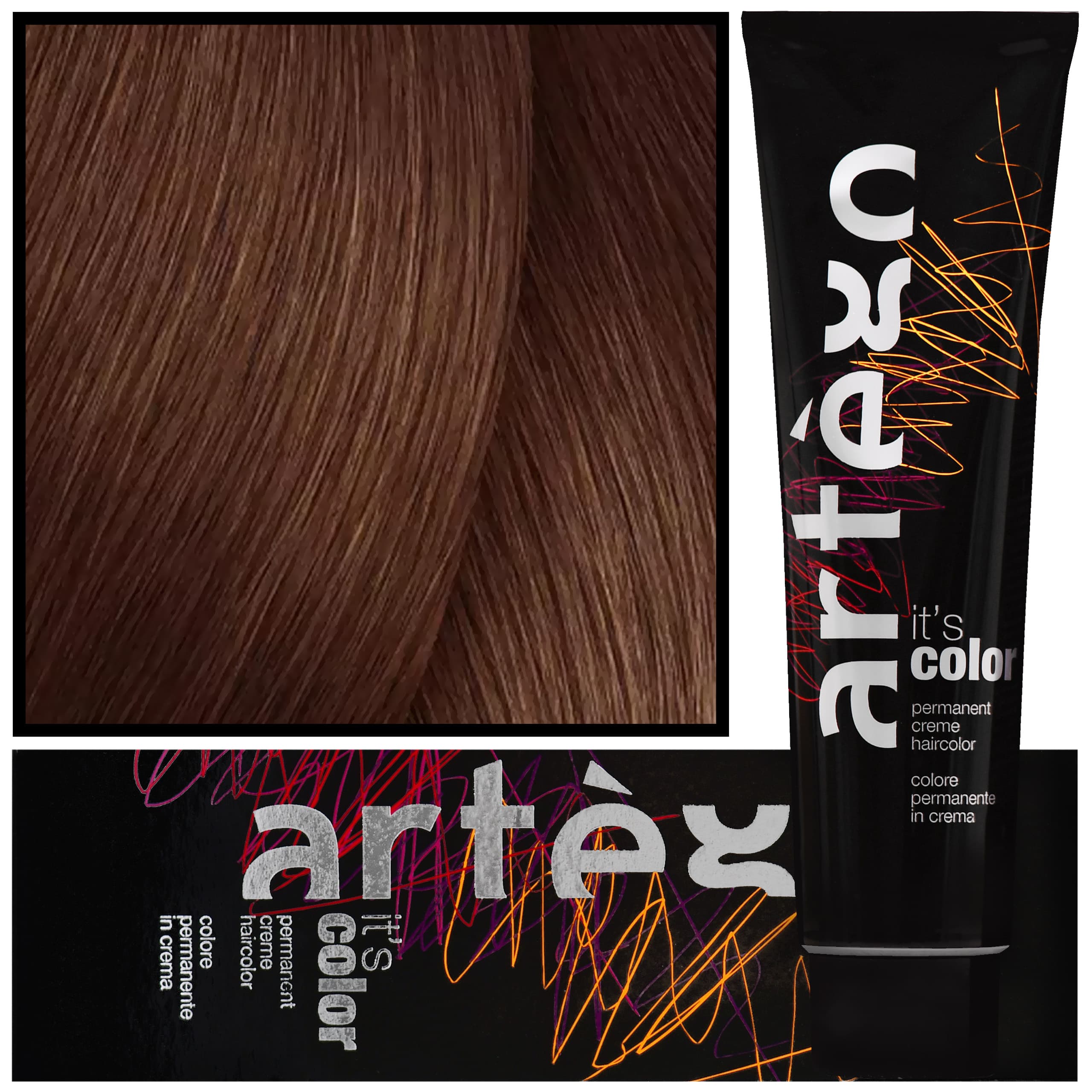 IT'S COLOR - profesjonalna farba w kremie, cała paleta kolorów, 6.40 - 6KO | Ciemnopomarańczowy Blond