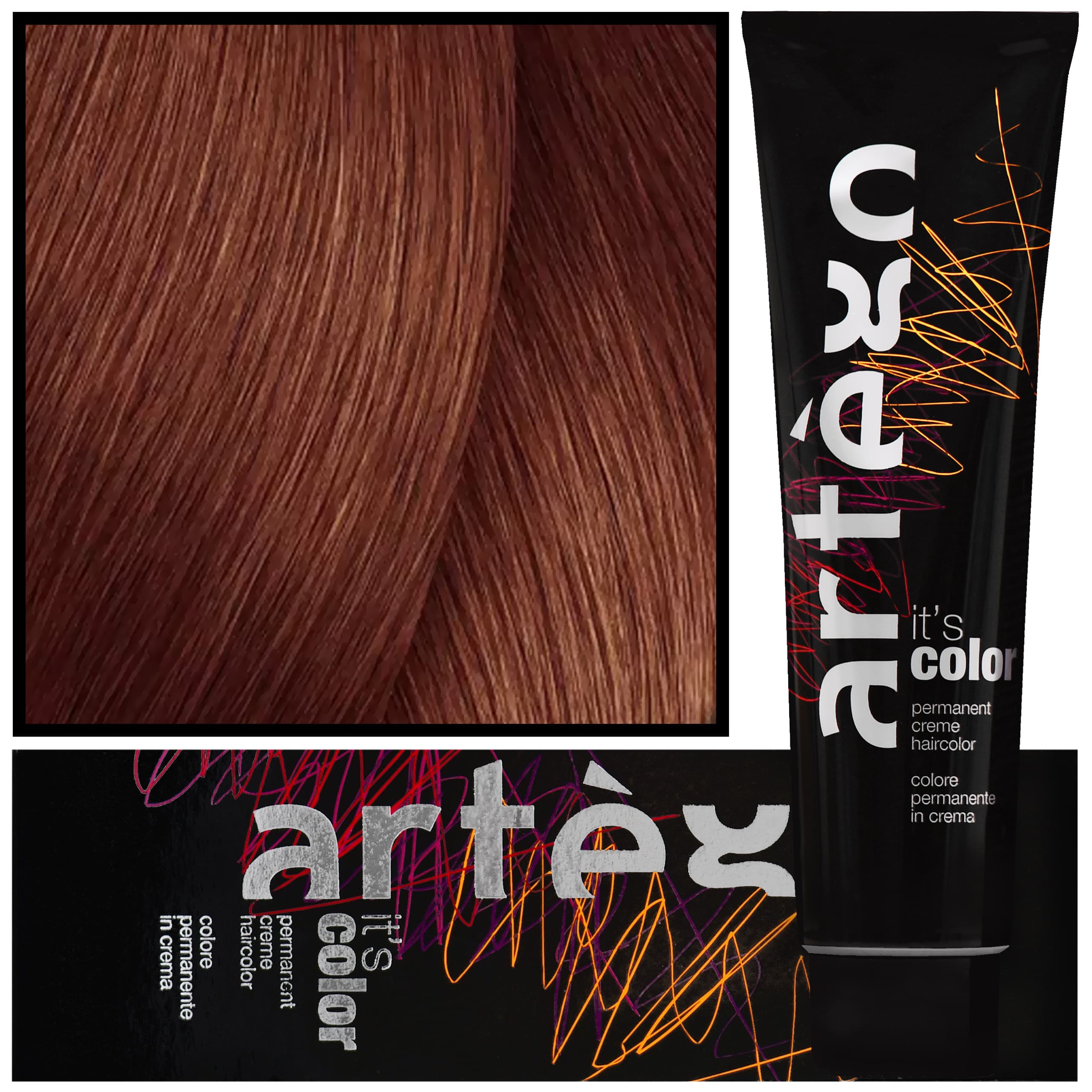 IT'S COLOR - profesjonalna farba w kremie, cała paleta kolorów, 7.40 - 7KO | Miedziano Pomarańczowy Blond