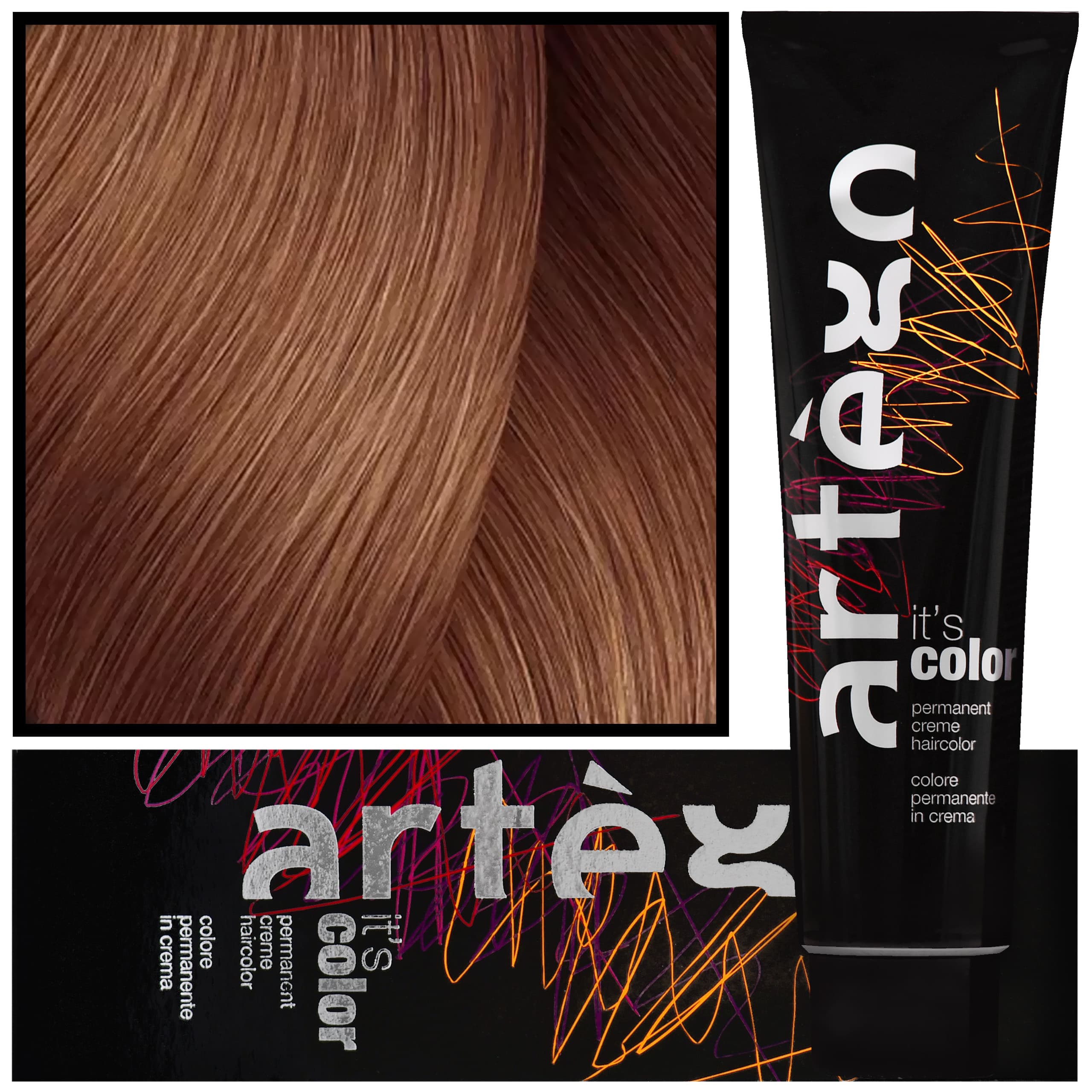 IT'S COLOR - profesjonalna farba w kremie, cała paleta kolorów, 8.40 - 8KO | Jasnopomarańczowy Blond