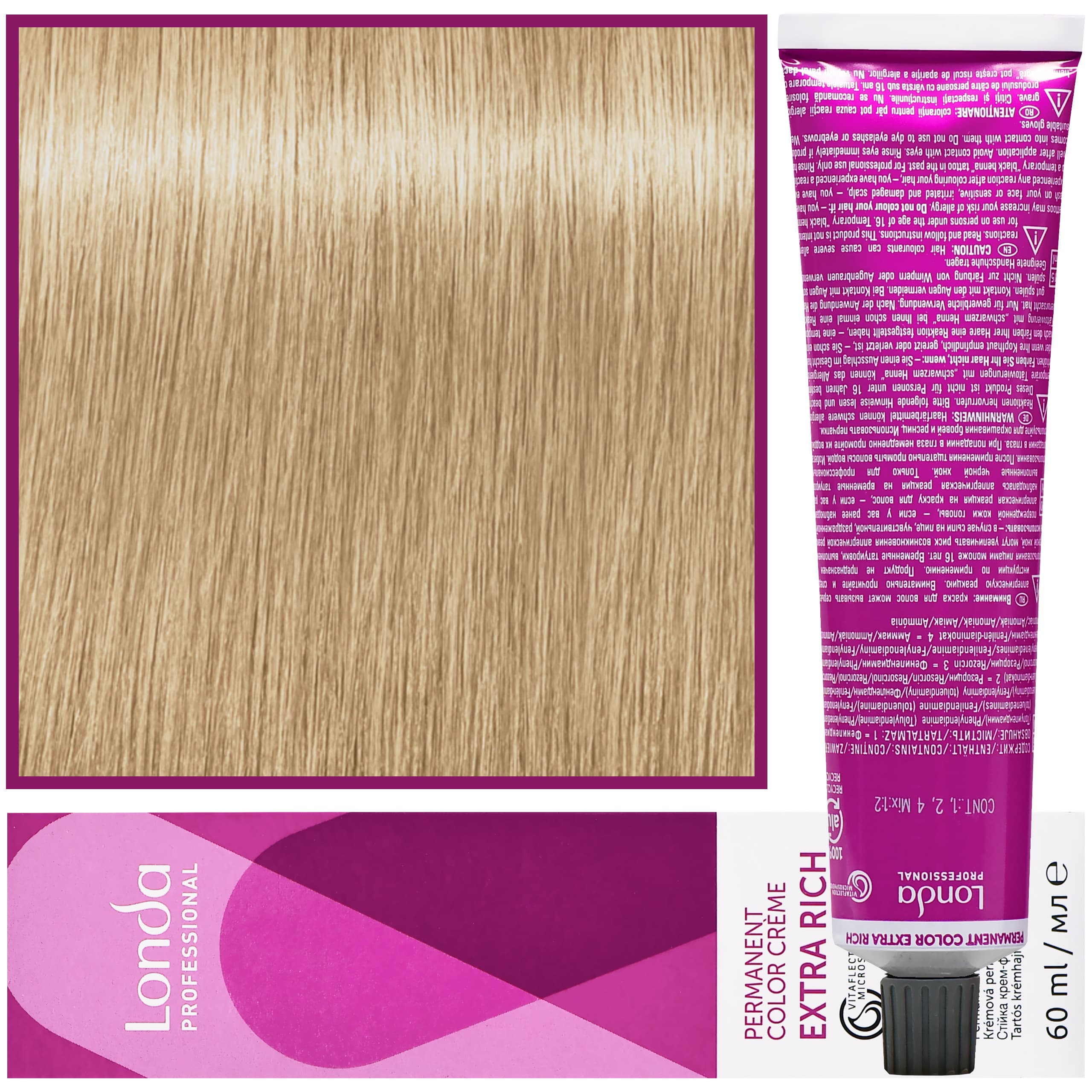 Color - profesjonalna farba do włosów Vitaflection Microspheres, 9/17 Bardzo jasny Blond Popielato Brązowy