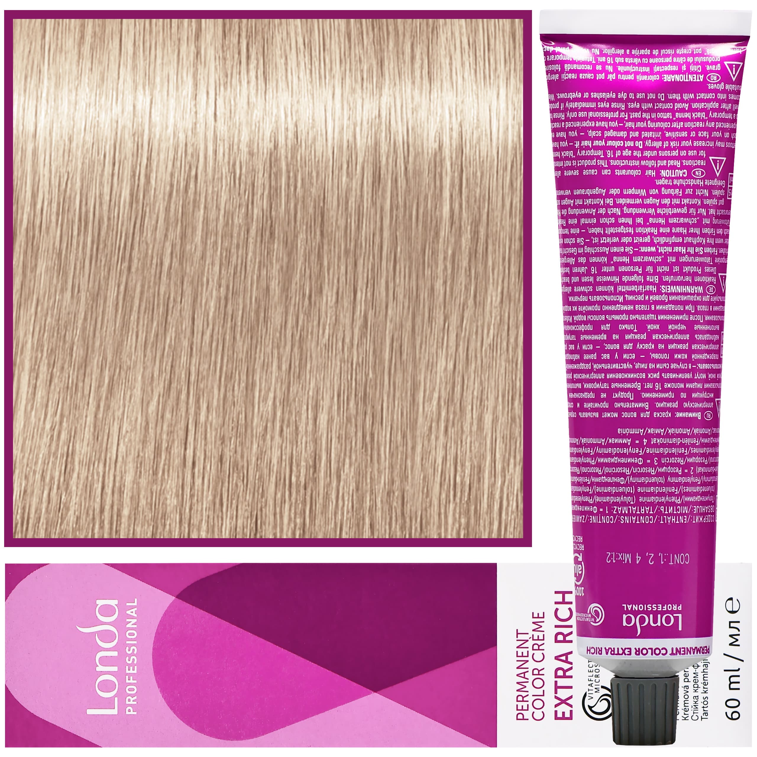 Color - profesjonalna farba do włosów Vitaflection Microspheres, 9/16 Fioletowo-popielaty bardzo jasny blond