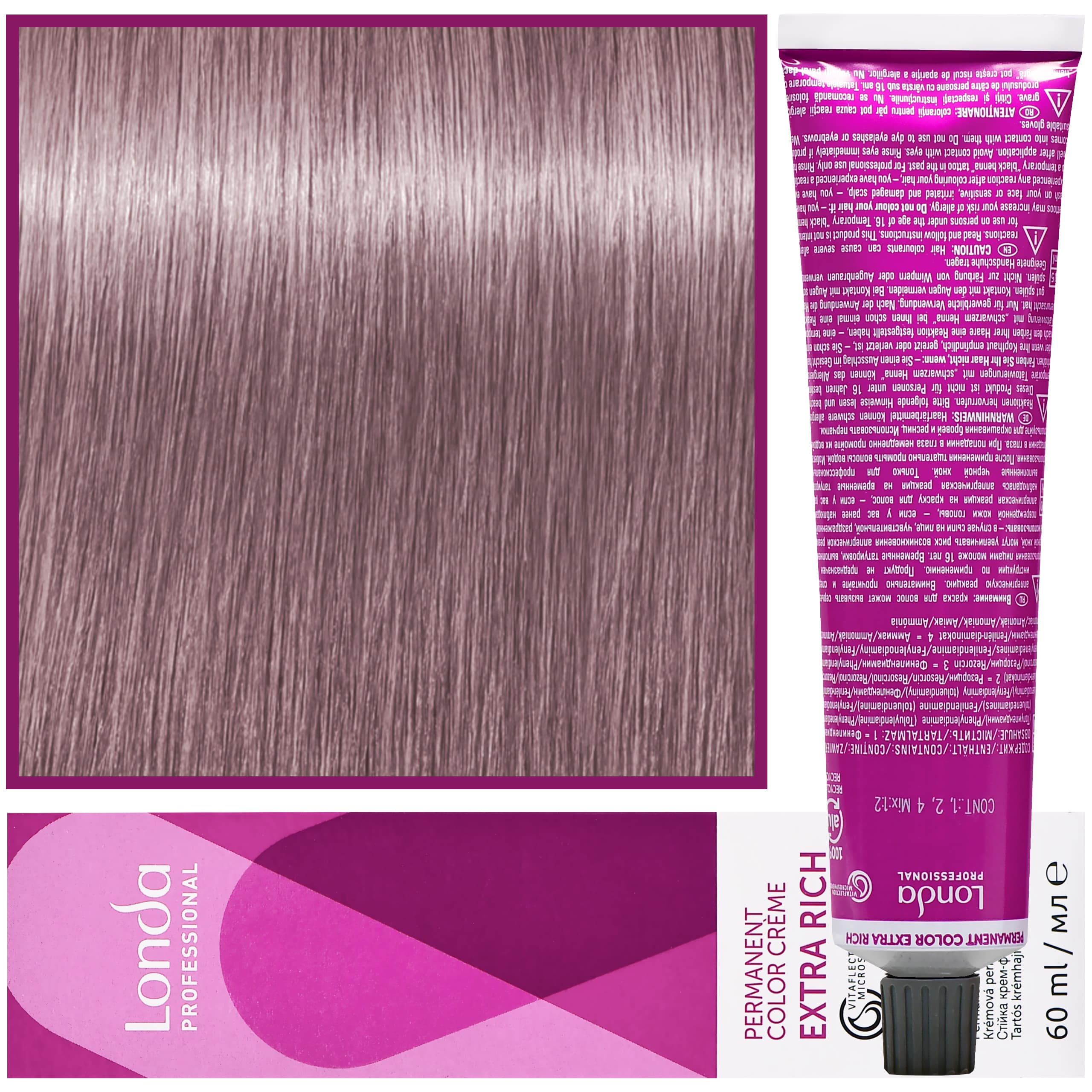Color - profesjonalna farba do włosów Vitaflection Microspheres, 8/69 Jasny Popielaty Fioletowy Blond