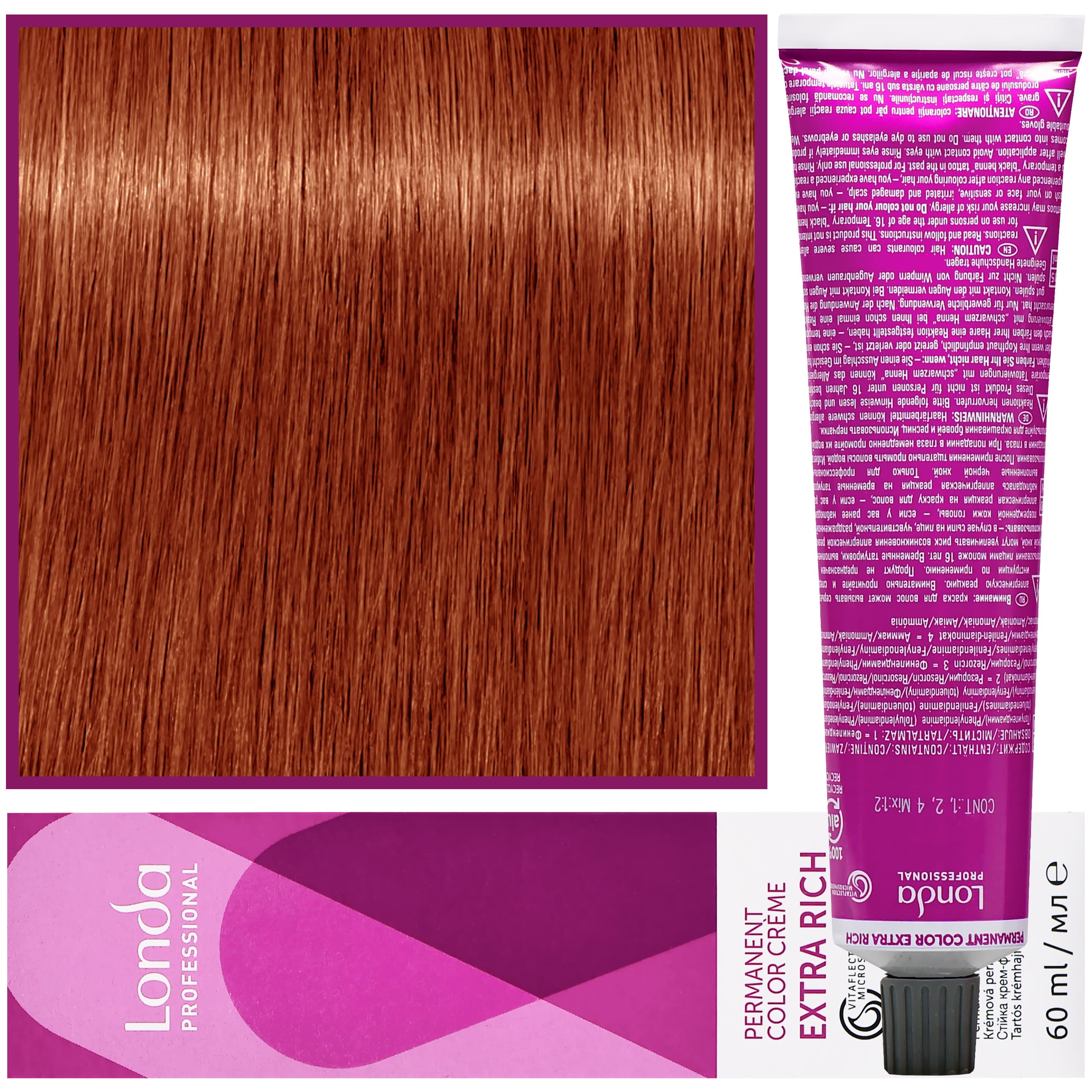 Color - profesjonalna farba do włosów Vitaflection Microspheres, 8/44 Jasny Blond Intensywny Miedziany