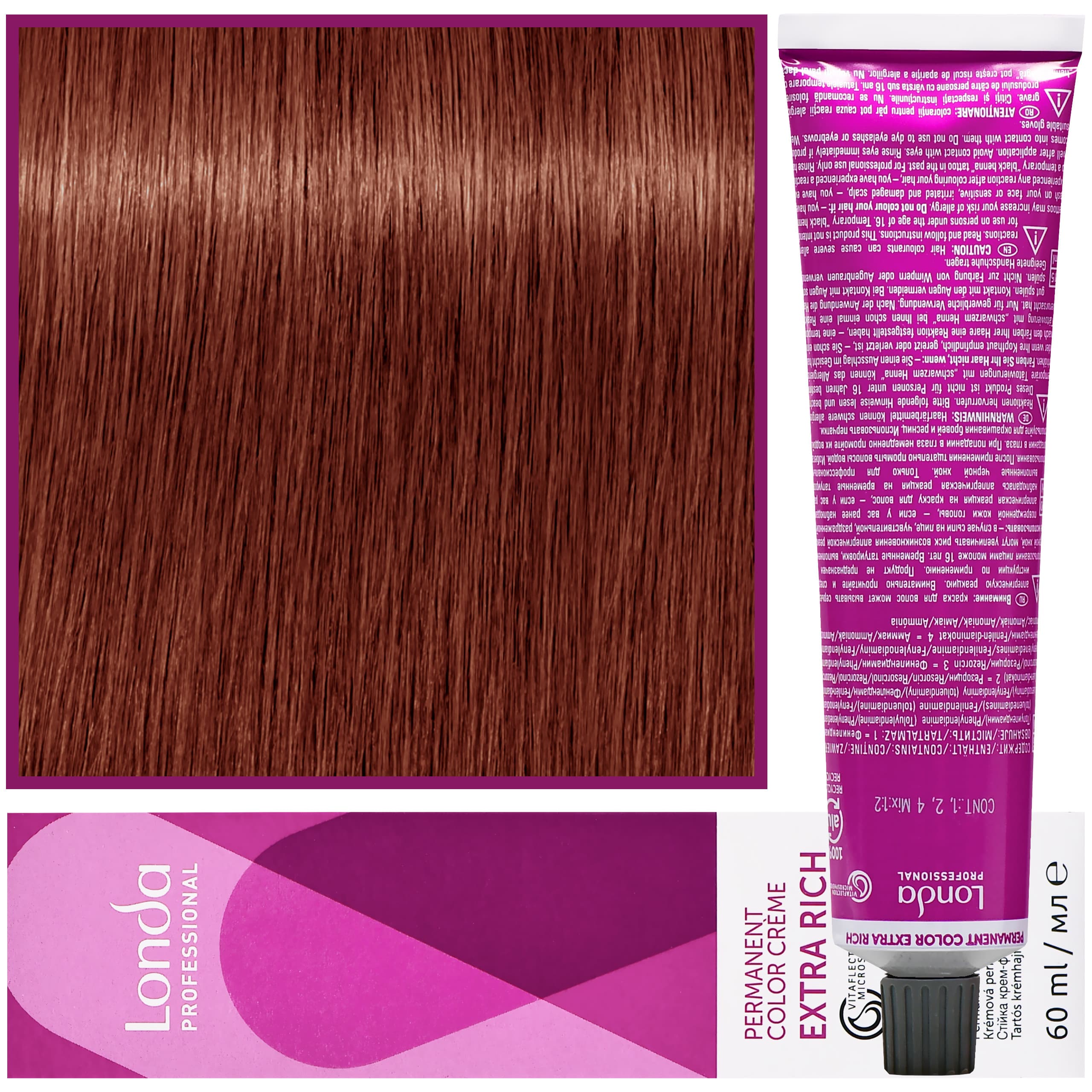 Color - profesjonalna farba do włosów Vitaflection Microspheres, 8/41 Jasny Blond Miedziano Popielaty