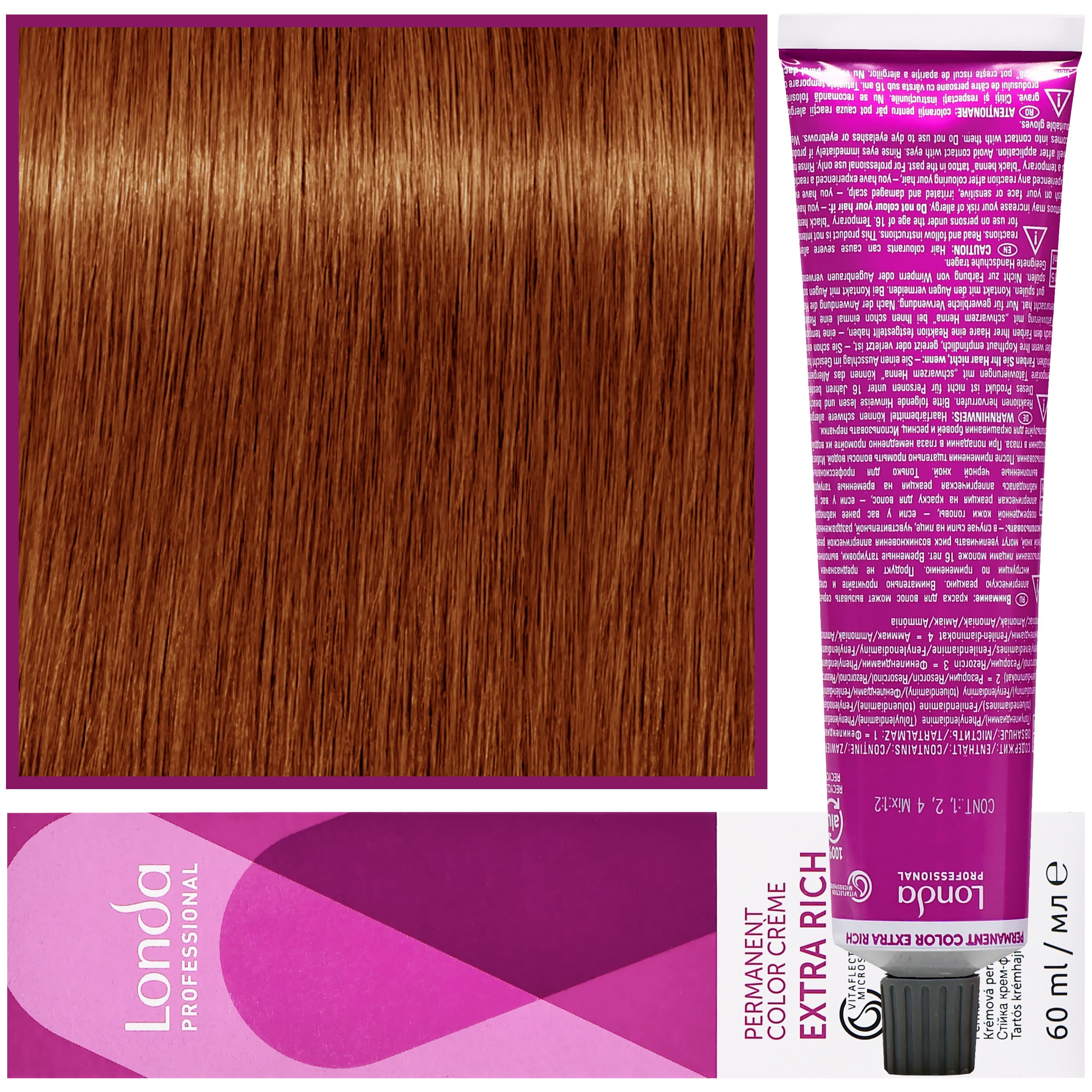 Color - profesjonalna farba do włosów Vitaflection Microspheres, 8/43 Jasny Miedziano-Złoty Blond