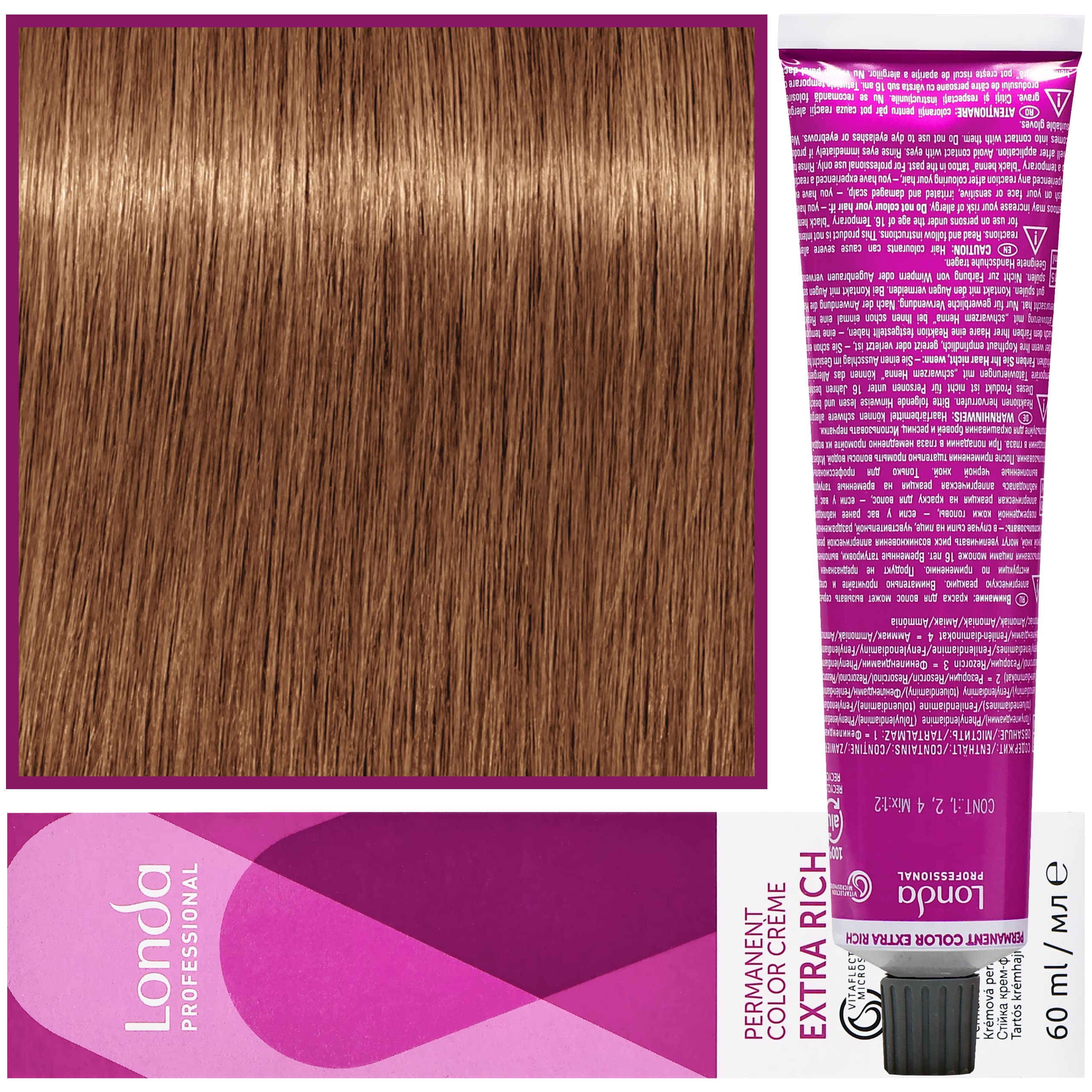 Color - profesjonalna farba do włosów Vitaflection Microspheres, 8/38 Perłowo-Złoty jasny blond