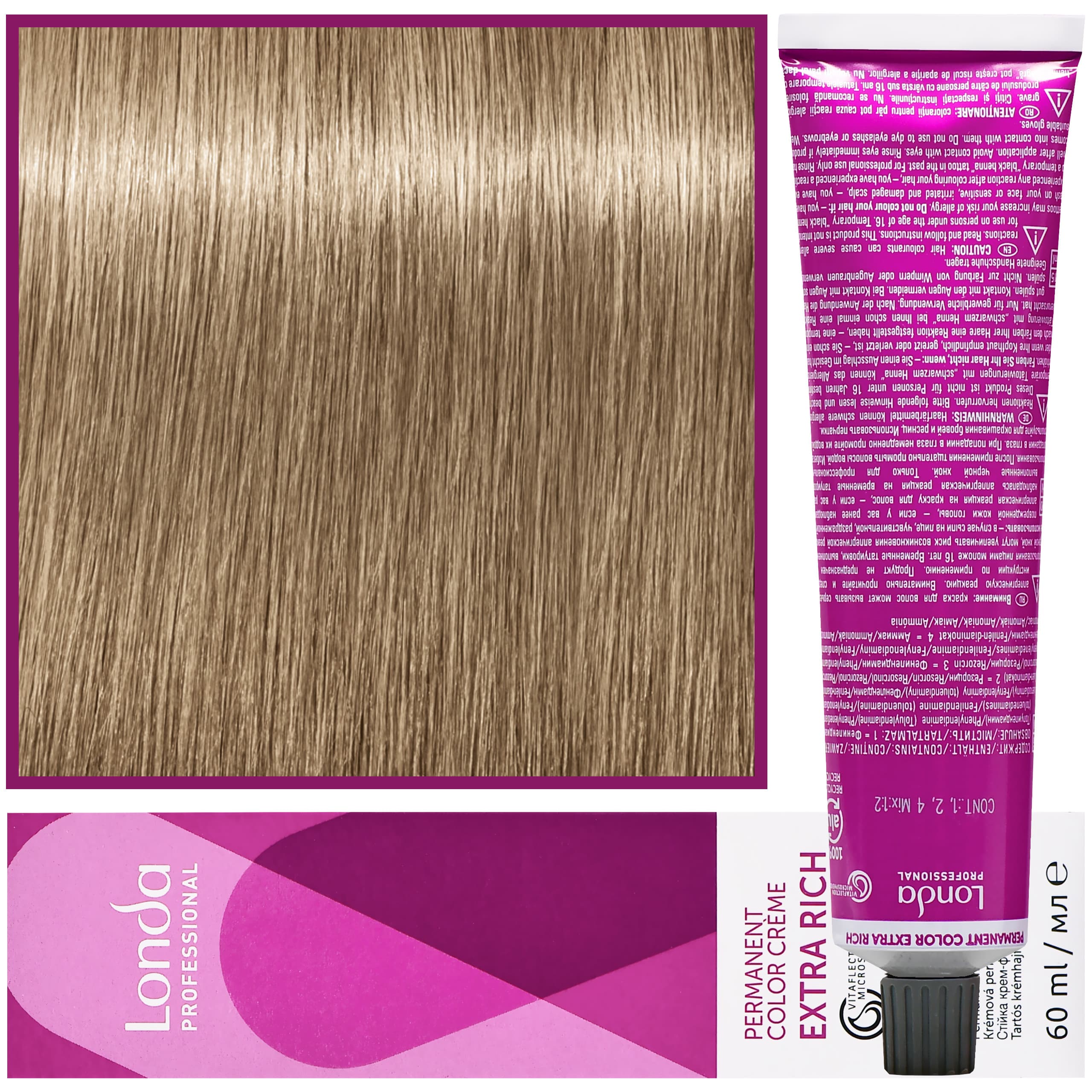 Color - profesjonalna farba do włosów Vitaflection Microspheres, 8/1 Popielaty jasny blond