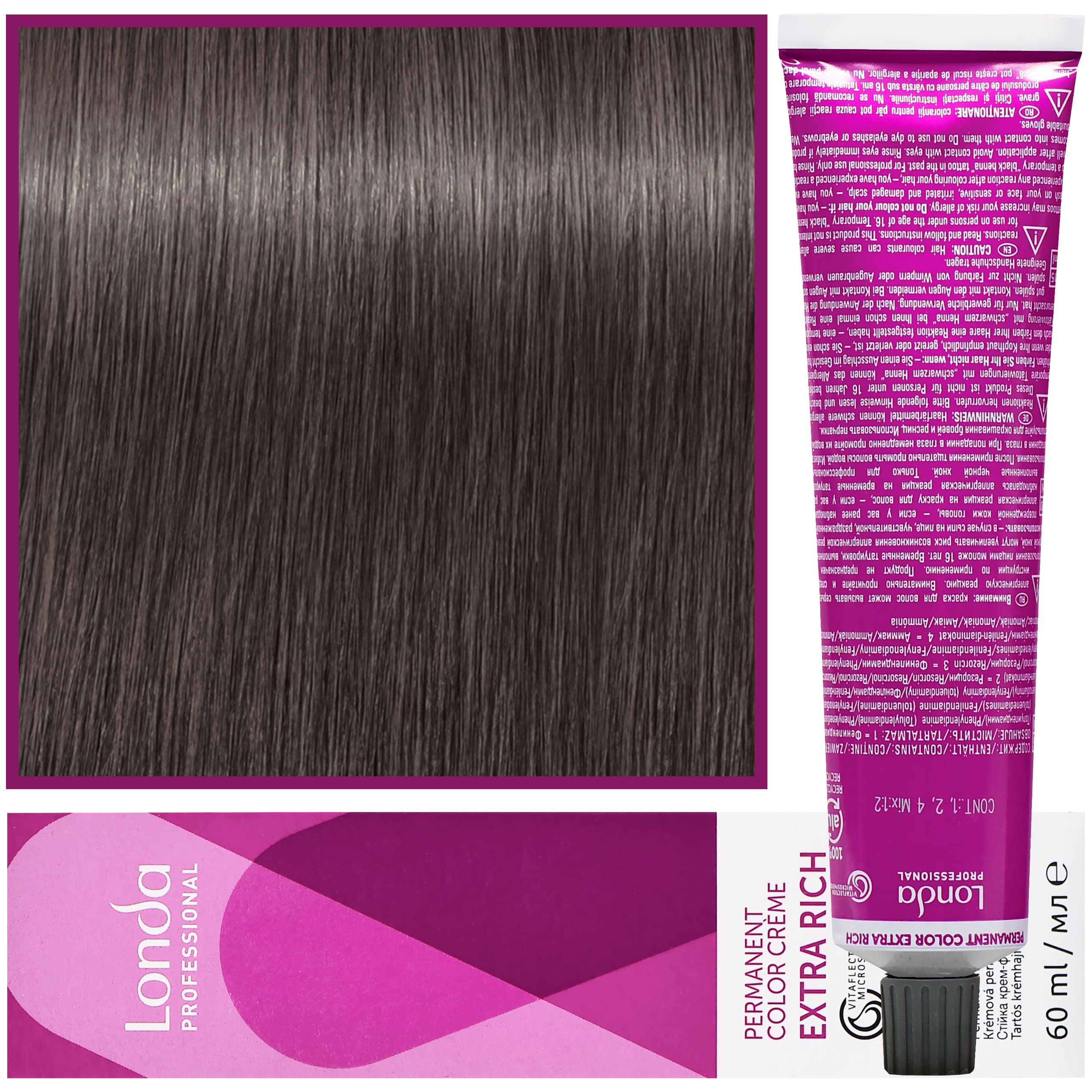 Color - profesjonalna farba do włosów Vitaflection Microspheres, 7/81 Średni Blond Brązowo Popielaty