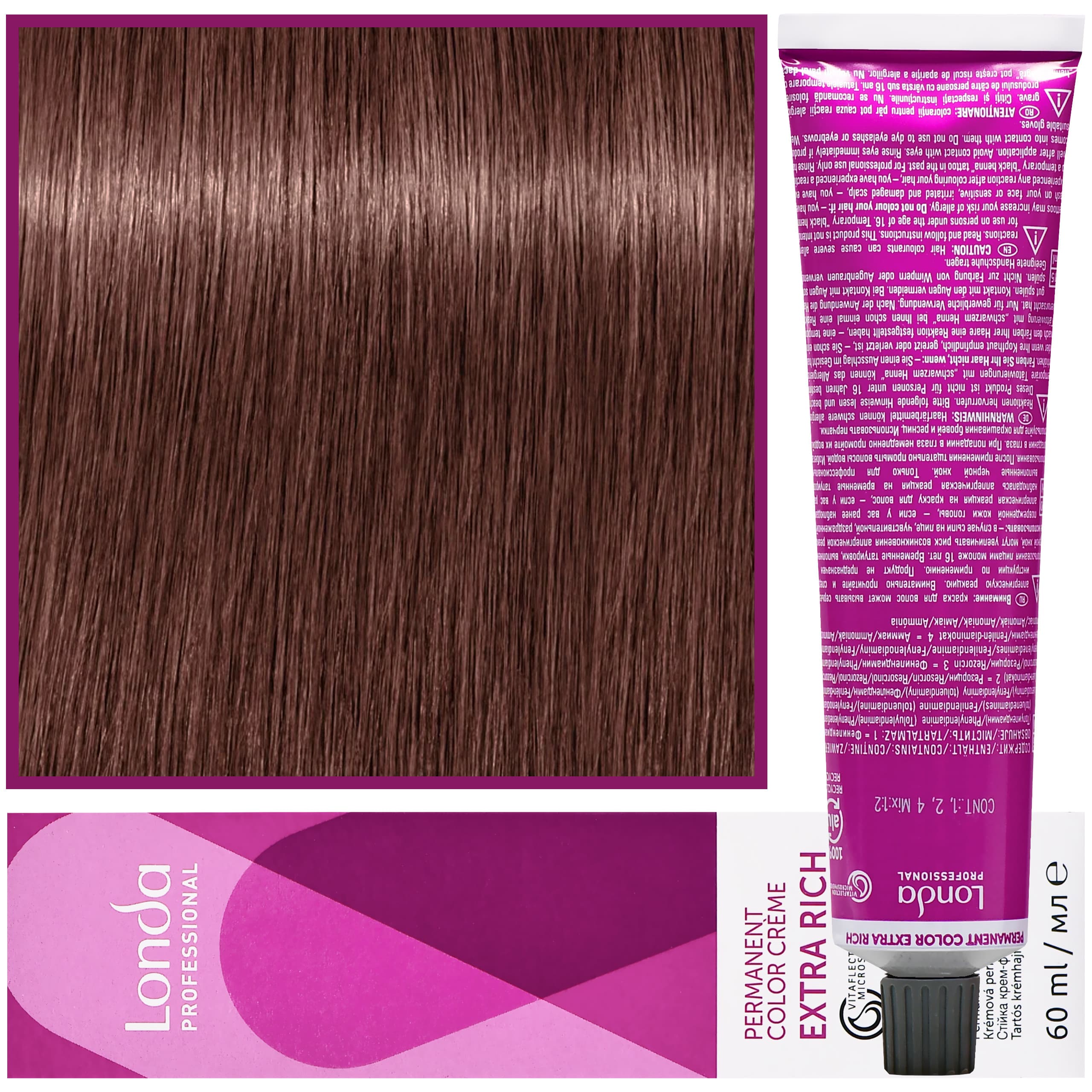 Color - profesjonalna farba do włosów Vitaflection Microspheres, 7/75 Czerwono-brązowy średni blond