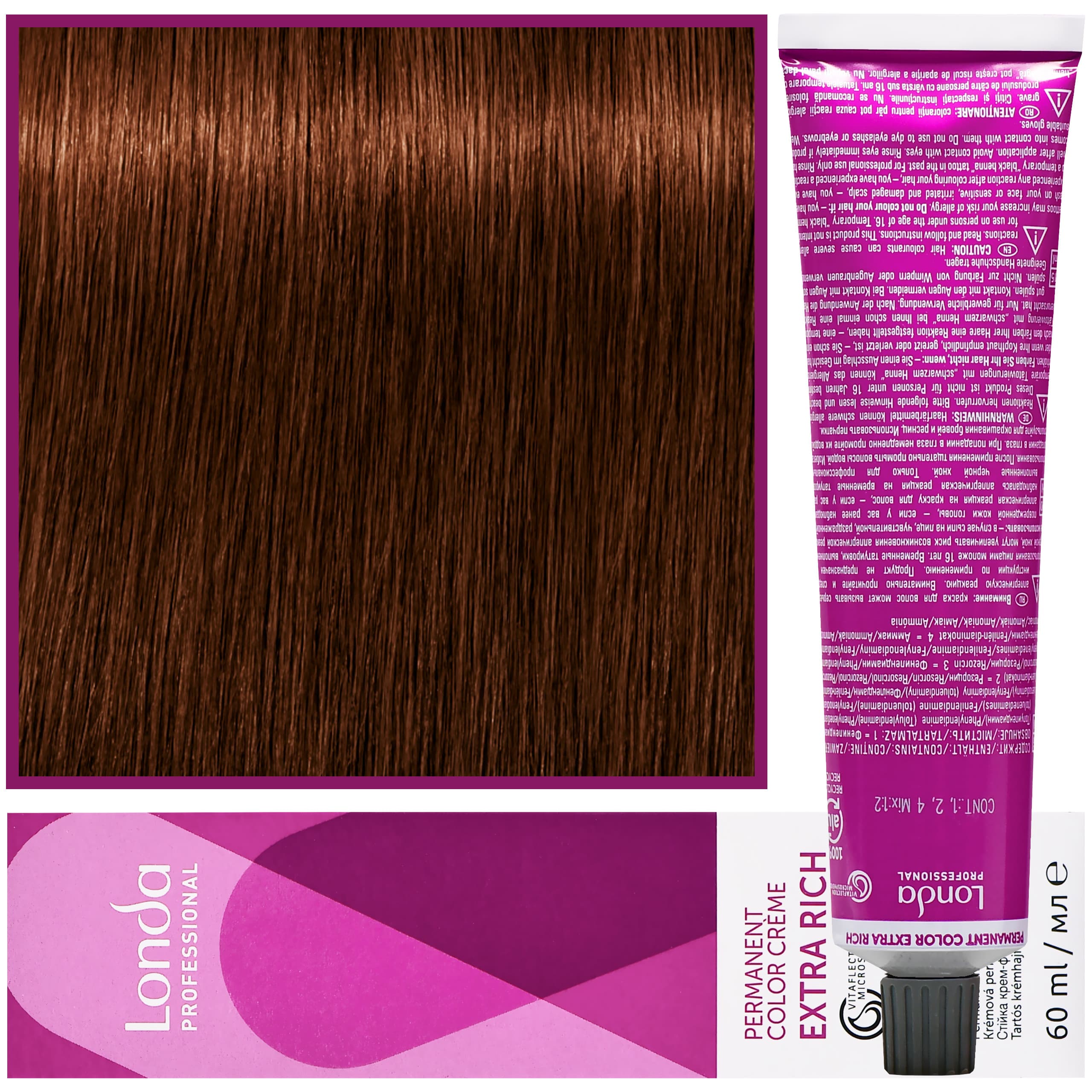 Color - profesjonalna farba do włosów Vitaflection Microspheres, 7/43 Złoto-Miedziany średni blond