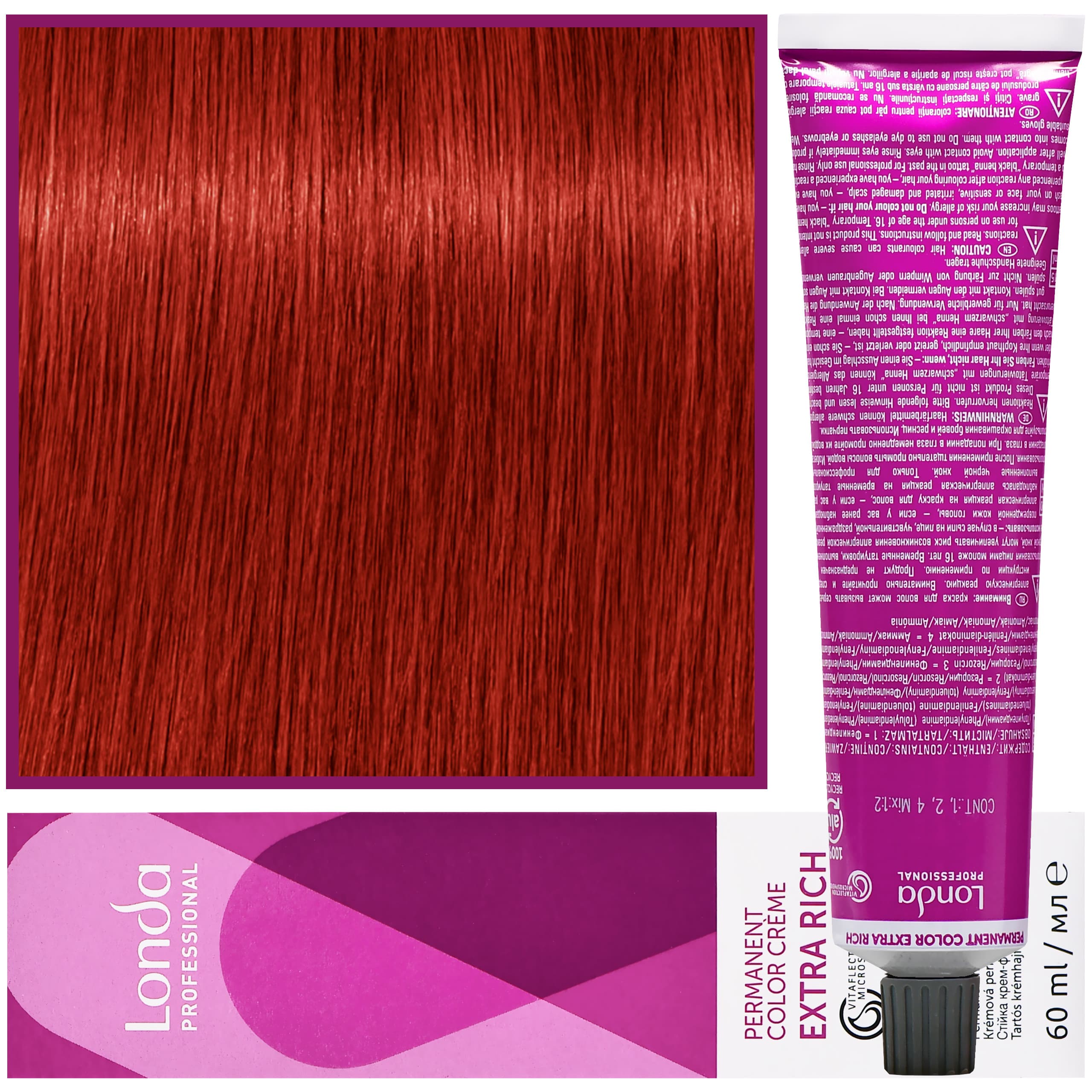 Color - profesjonalna farba do włosów Vitaflection Microspheres, 7/44 Średni Blond Intensywny Miedziany