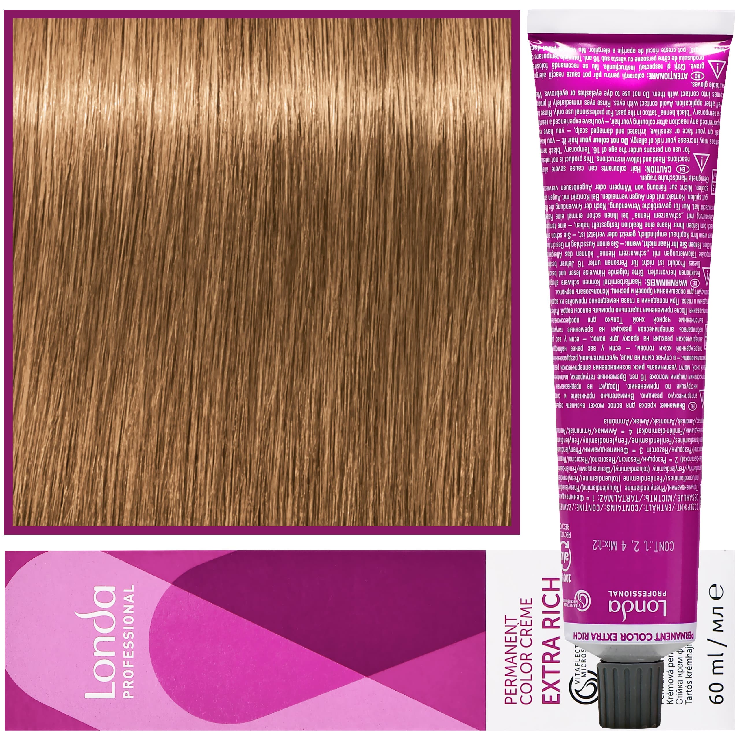 Color - profesjonalna farba do włosów Vitaflection Microspheres, 7/38 Średni Blond Złoto Brązowy