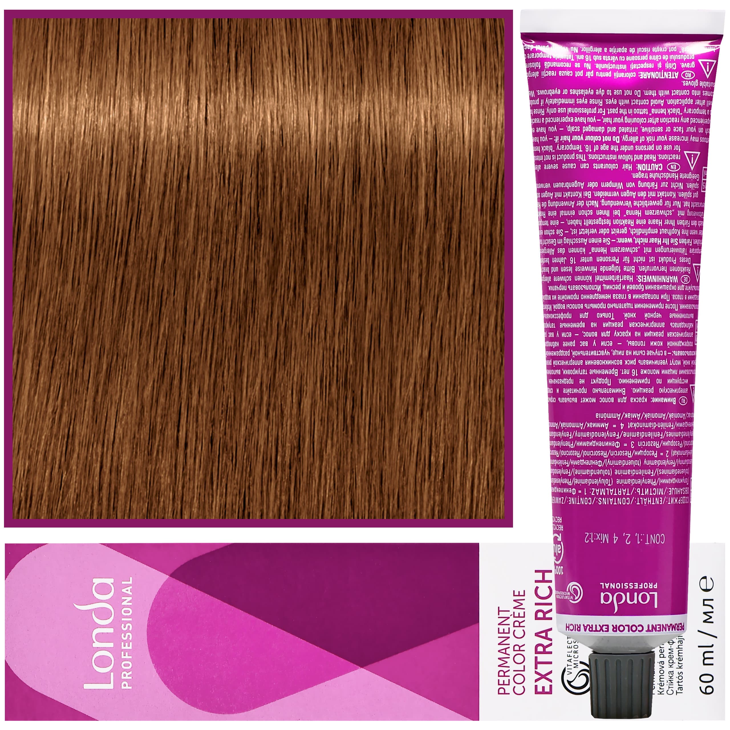 Color - profesjonalna farba do włosów Vitaflection Microspheres, 7/37 Średni Blond Złoto-Brązowy