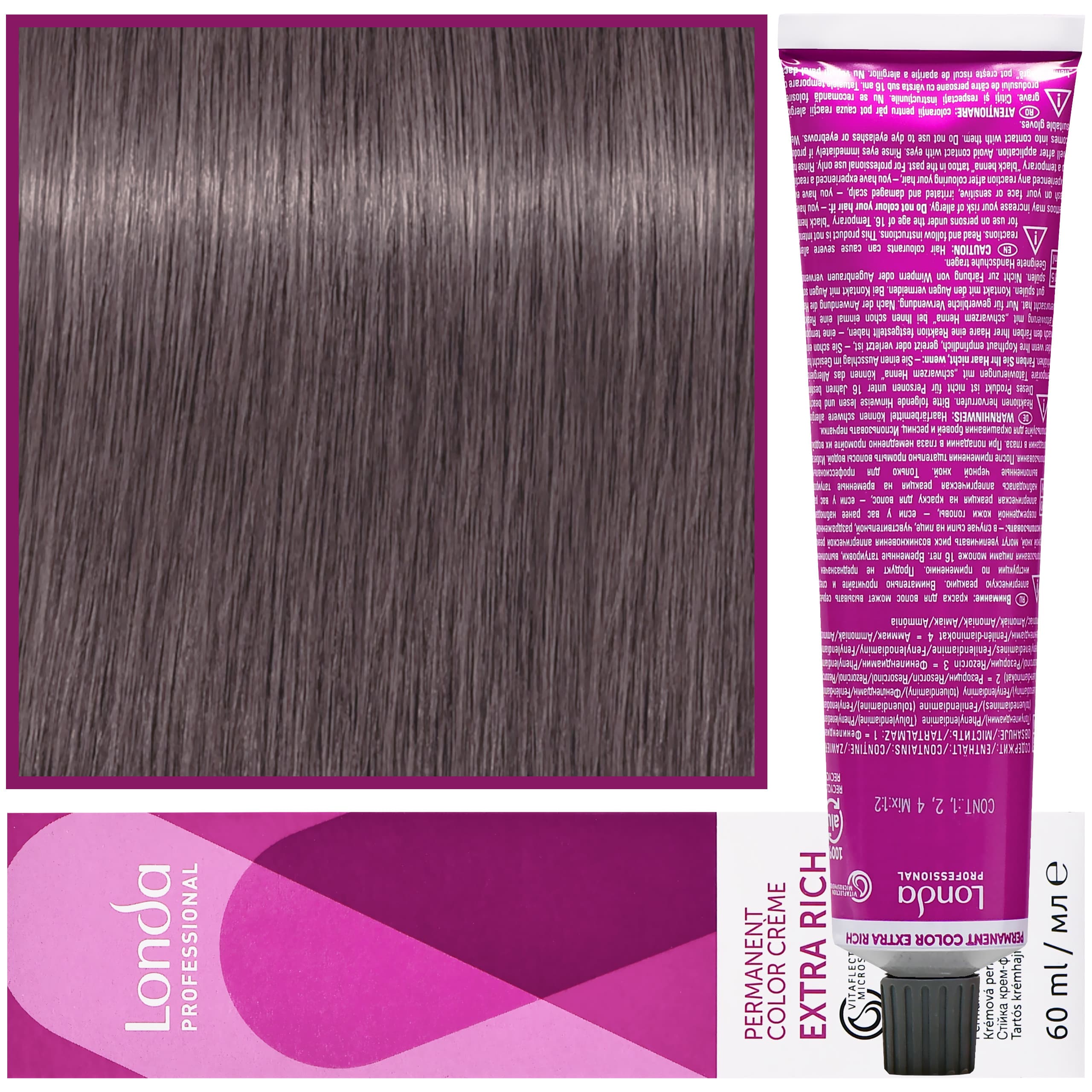 Color - profesjonalna farba do włosów Vitaflection Microspheres, 7/16 Pudrowy Odcień Fioletu