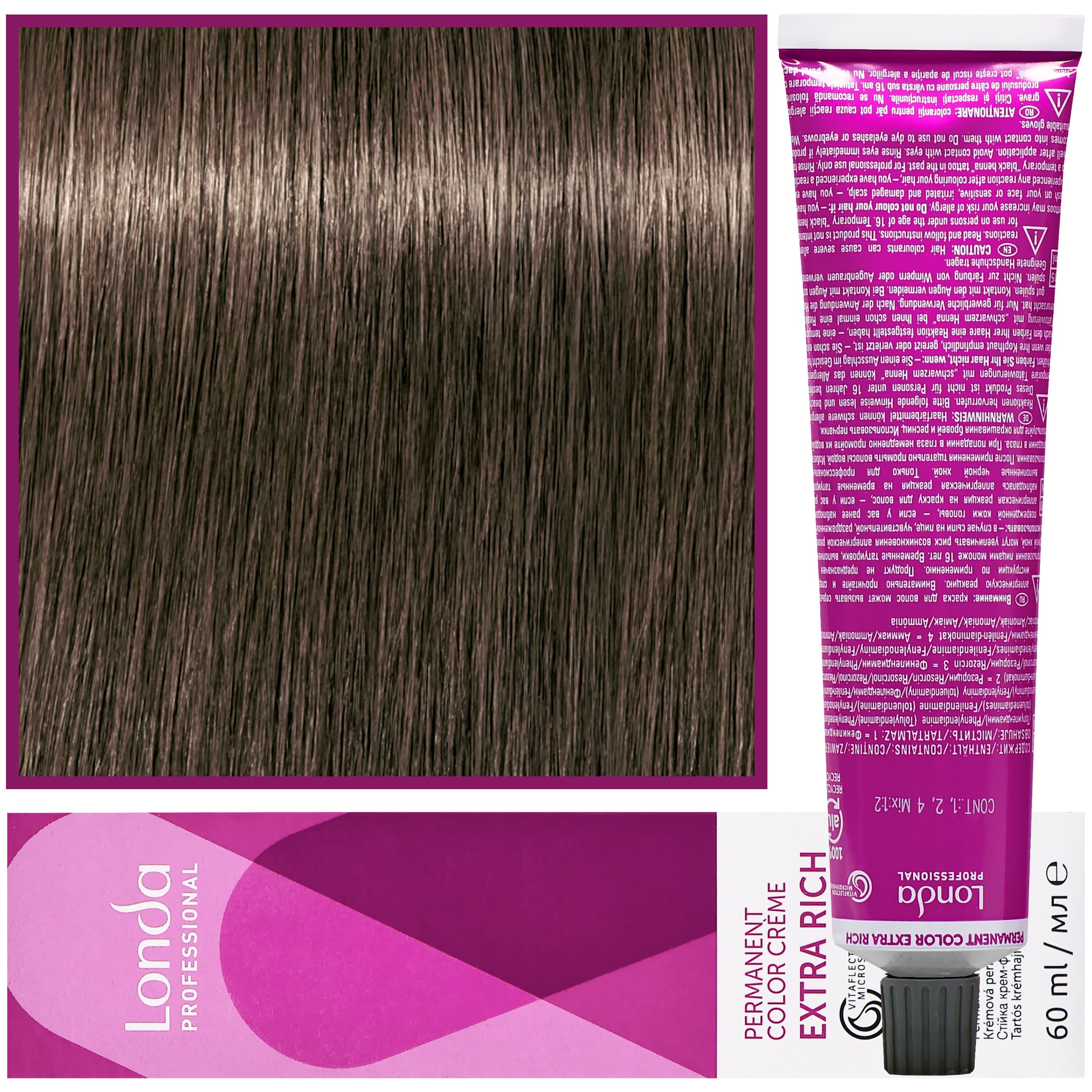 Color - profesjonalna farba do włosów Vitaflection Microspheres, 6/81 Ciemny Blond Brązowo Popielaty