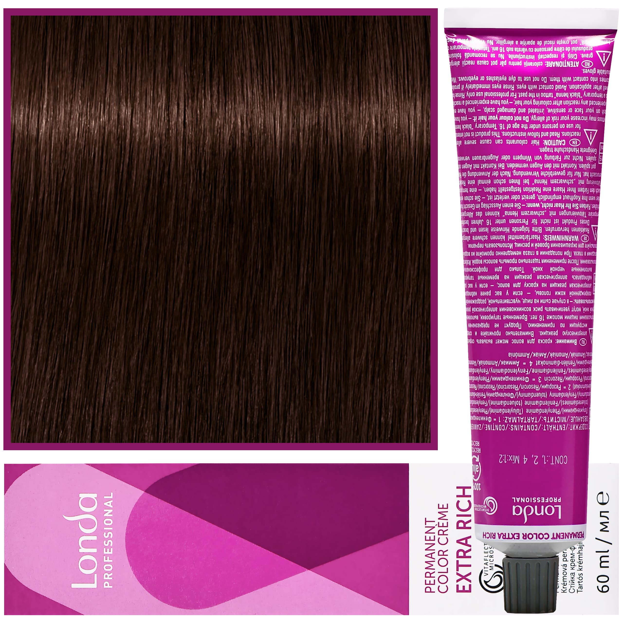 Color - profesjonalna farba do włosów Vitaflection Microspheres, 6/77 Intensywnie brązowy ciemny blond