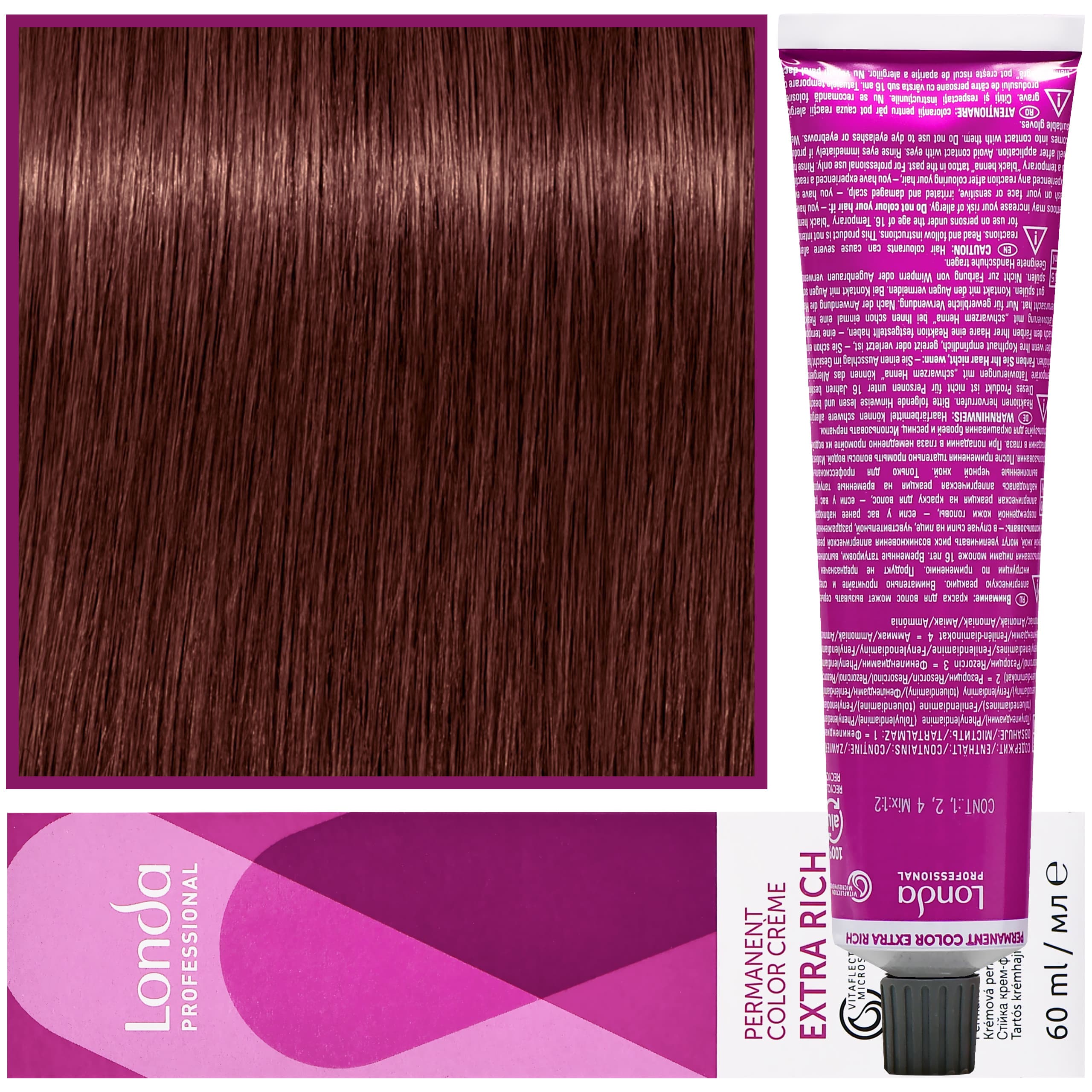 Color - profesjonalna farba do włosów Vitaflection Microspheres, 6/75 Czerwono-brązowy ciemny blond