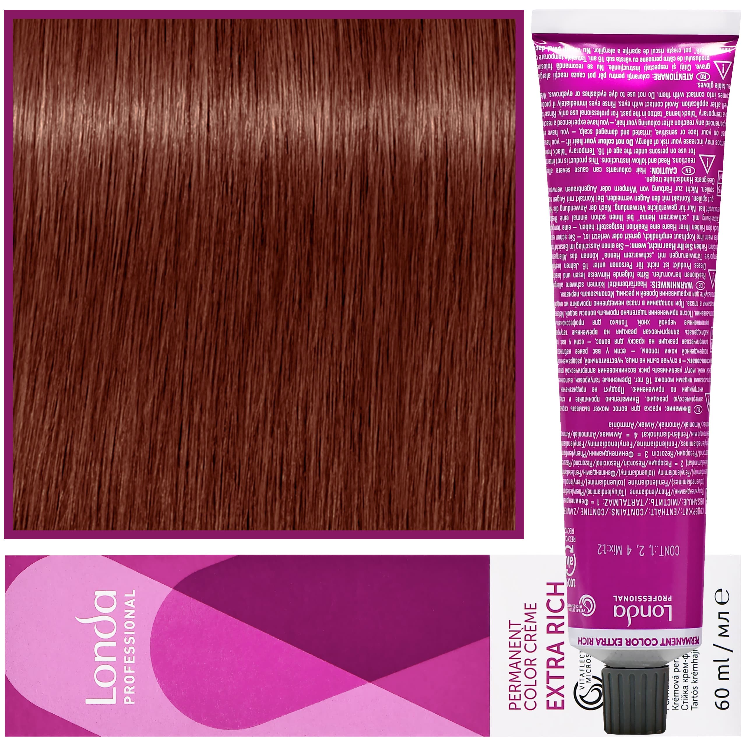Color - profesjonalna farba do włosów Vitaflection Microspheres, 6/41 Ciemny Blond Miedziano Popielaty