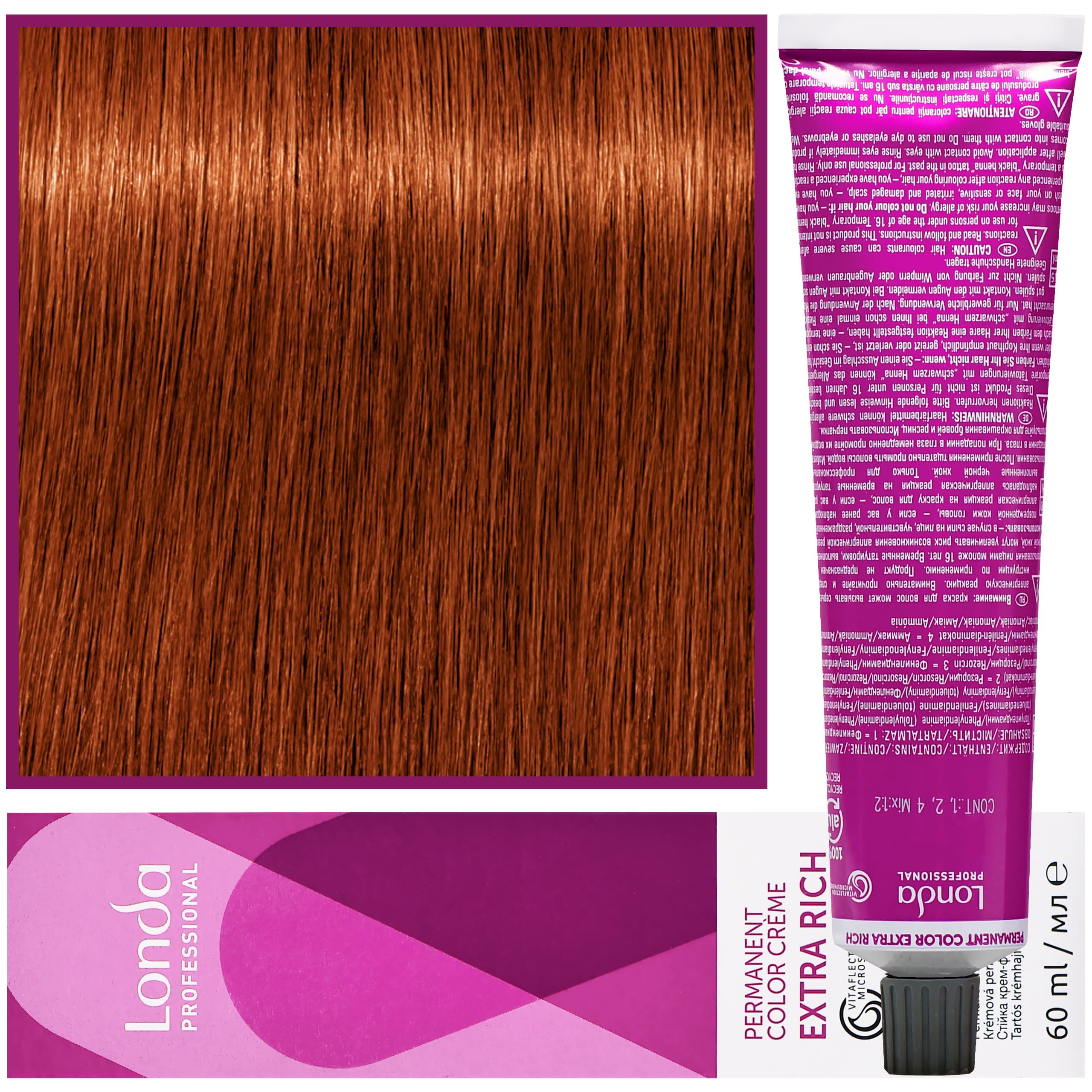 Color - profesjonalna farba do włosów Vitaflection Microspheres, 6/43 Ciemny Blond Miedziano Złoty