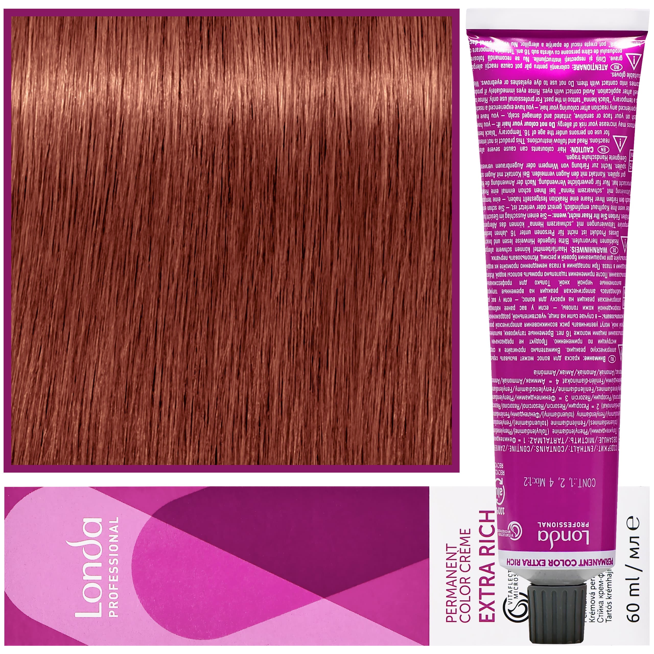 Color - profesjonalna farba do włosów Vitaflection Microspheres, 6/4 Miedziany ciemny blond