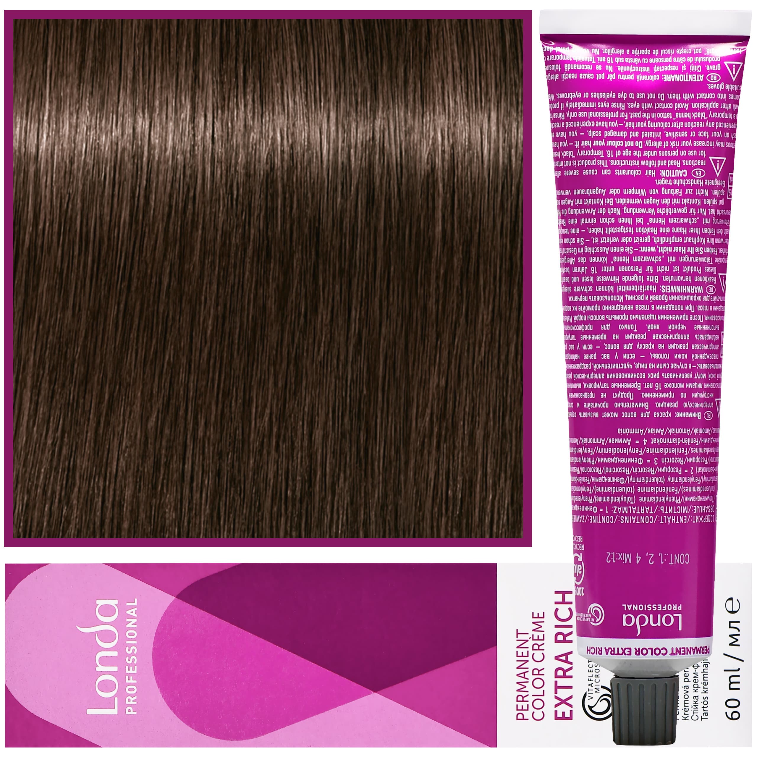 Color - profesjonalna farba do włosów Vitaflection Microspheres, 5/71 Popielato-brązowy jasny brąz