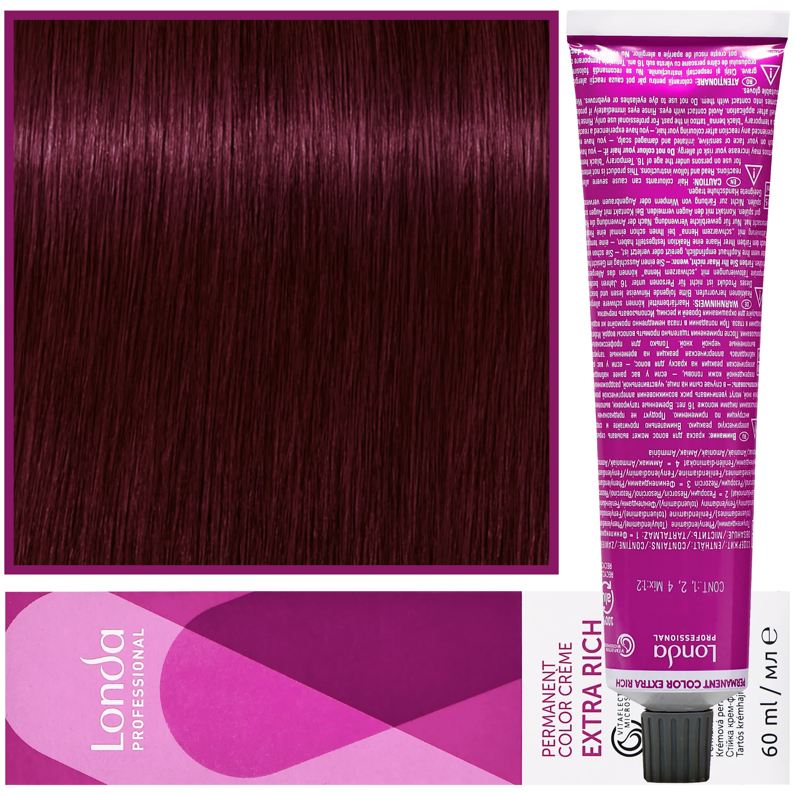 Color - profesjonalna farba do włosów Vitaflection Microspheres, 5/46 Fioletowo-Miedziany jasny brąz