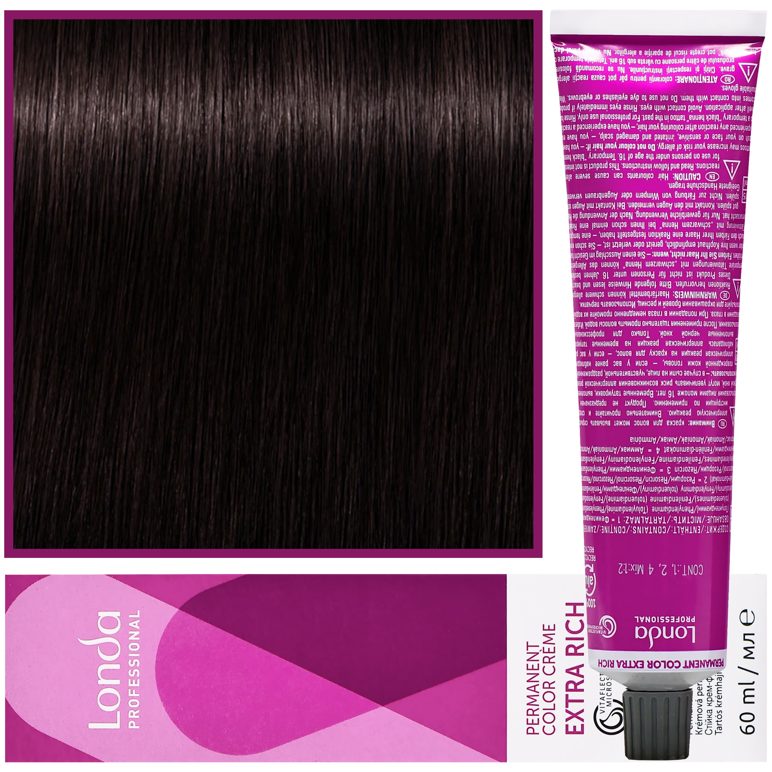 Color - profesjonalna farba do włosów Vitaflection Microspheres, 3/0 Ciemny brąz