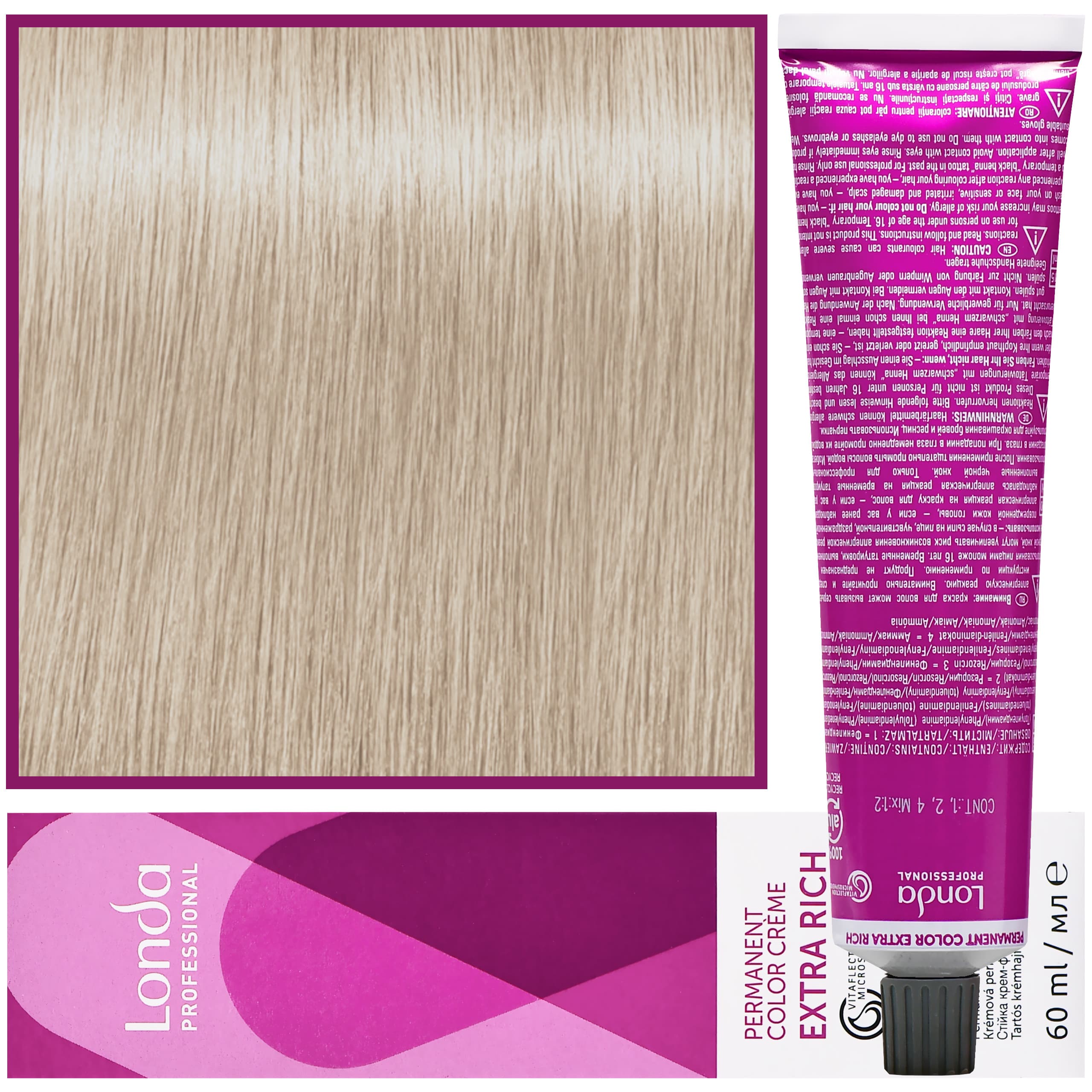 Color - profesjonalna farba do włosów Vitaflection Microspheres, 10/16 Fioletowo-popielaty rozświetlony blond