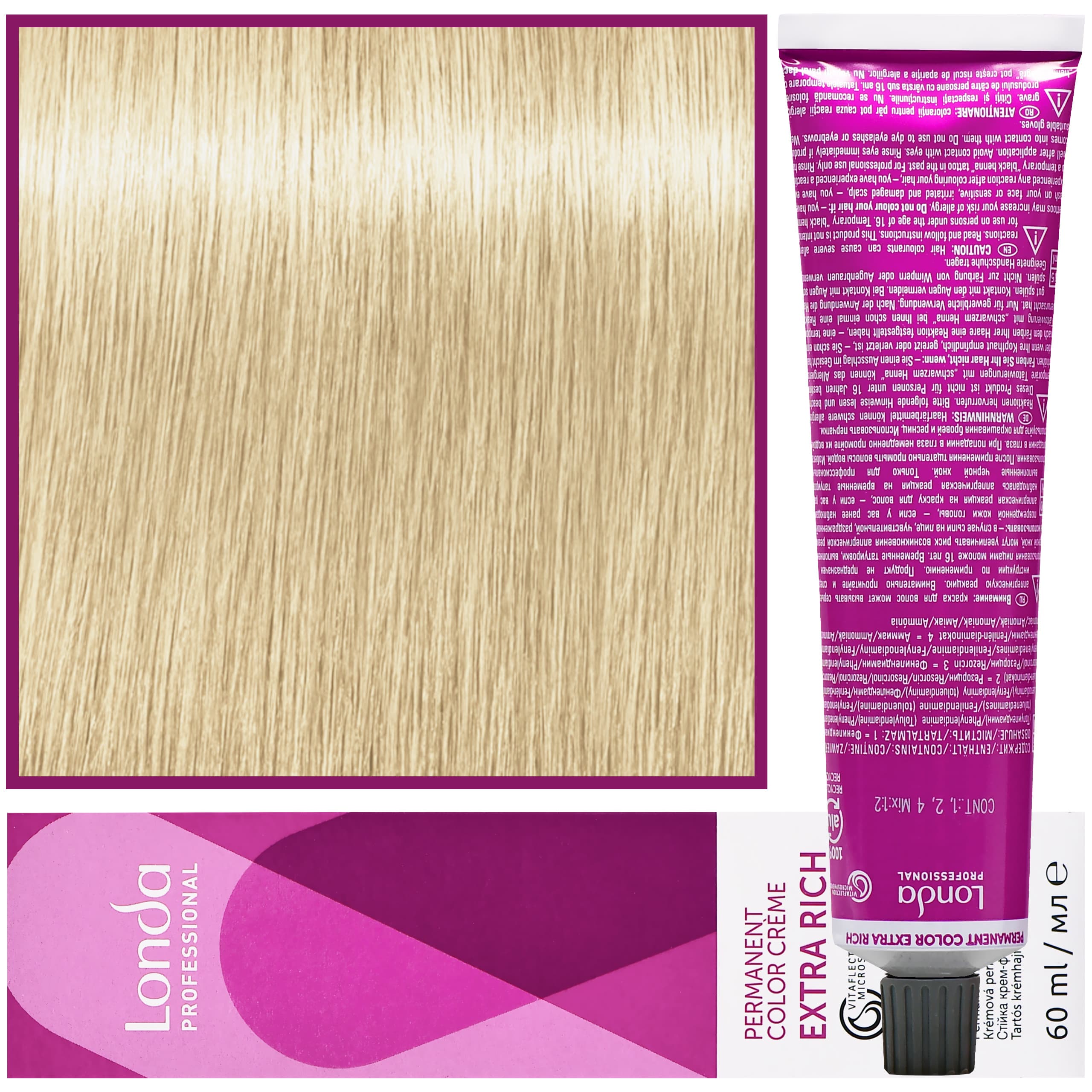 Color - profesjonalna farba do włosów Vitaflection Microspheres, 10/1 Popielaty rozświetlony blond