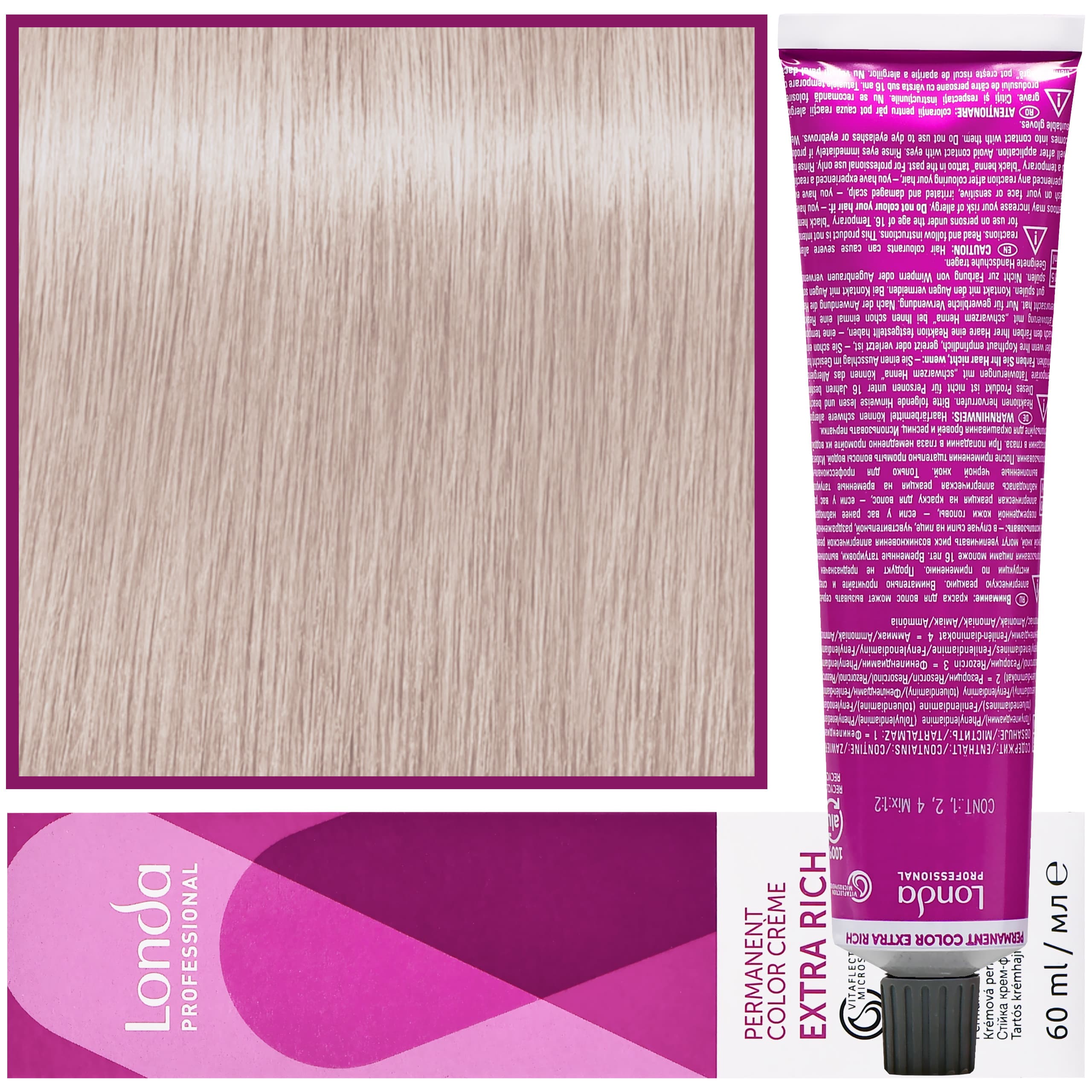 Color - profesjonalna farba do włosów Vitaflection Microspheres, 10/65 Najjaśniejszy Blond Fioletowo Czerwony