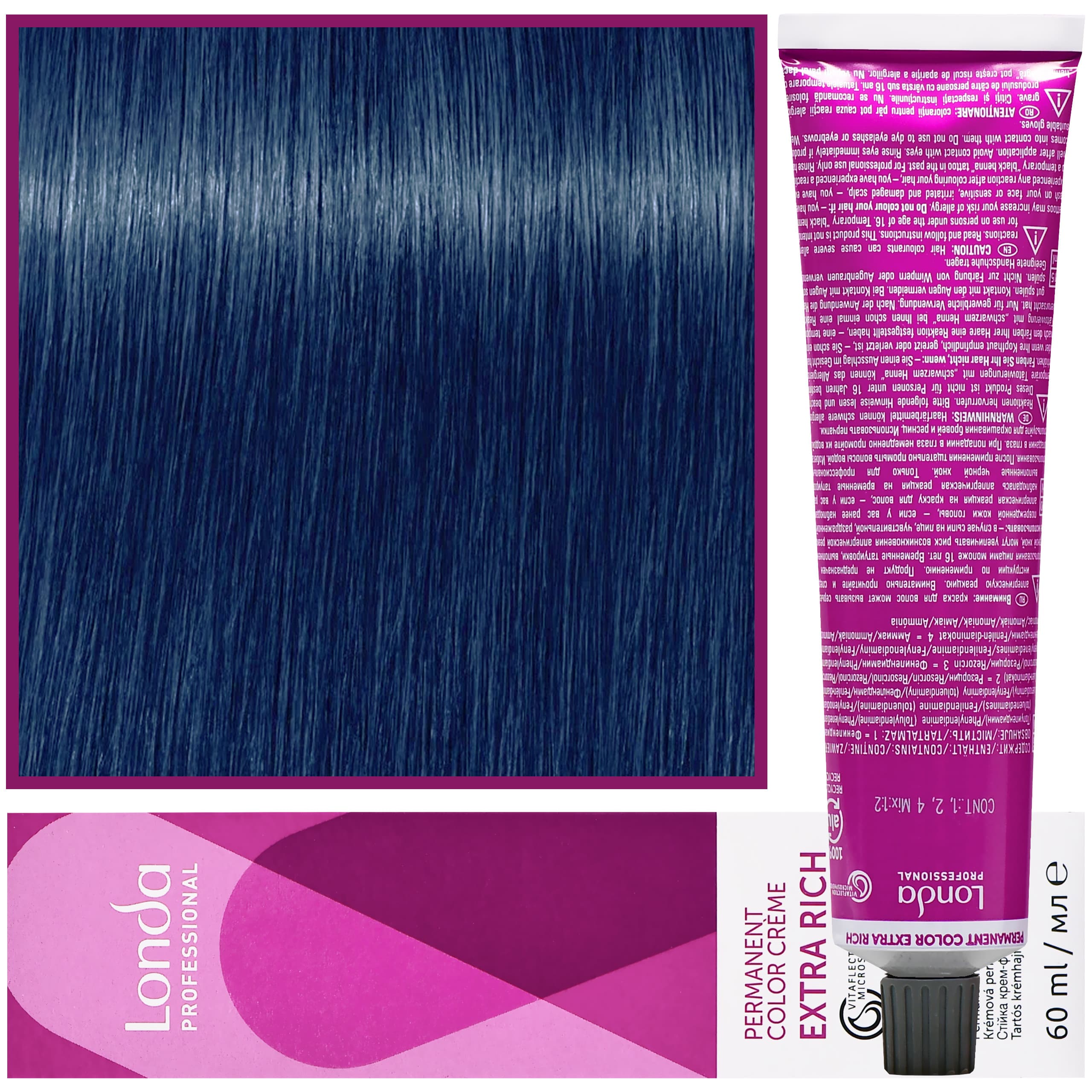 Color - profesjonalna farba do włosów Vitaflection Microspheres, 0/88 Intensywnie Niebieski