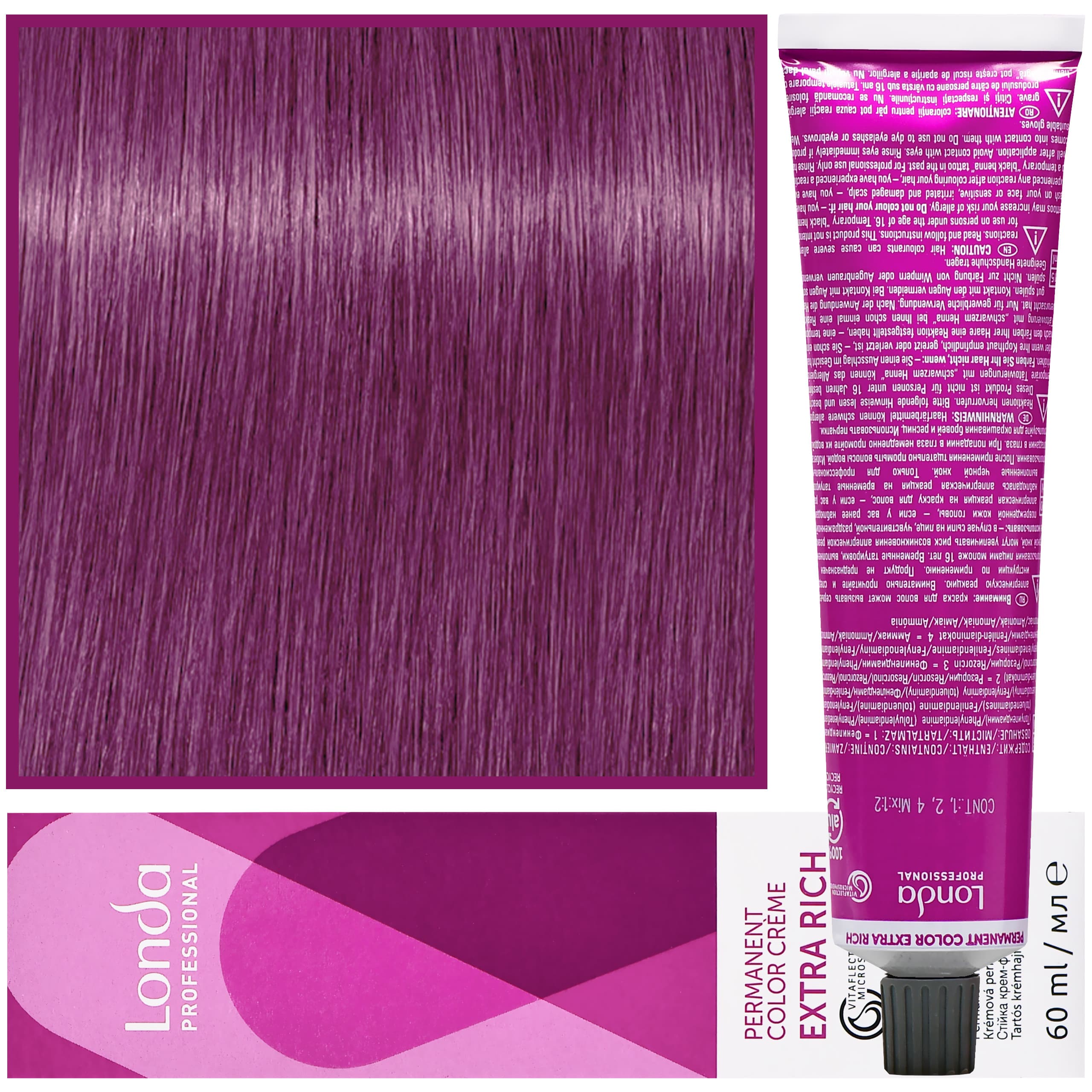 Color - profesjonalna farba do włosów Vitaflection Microspheres, 0/66 Intensywnie Fioletowy