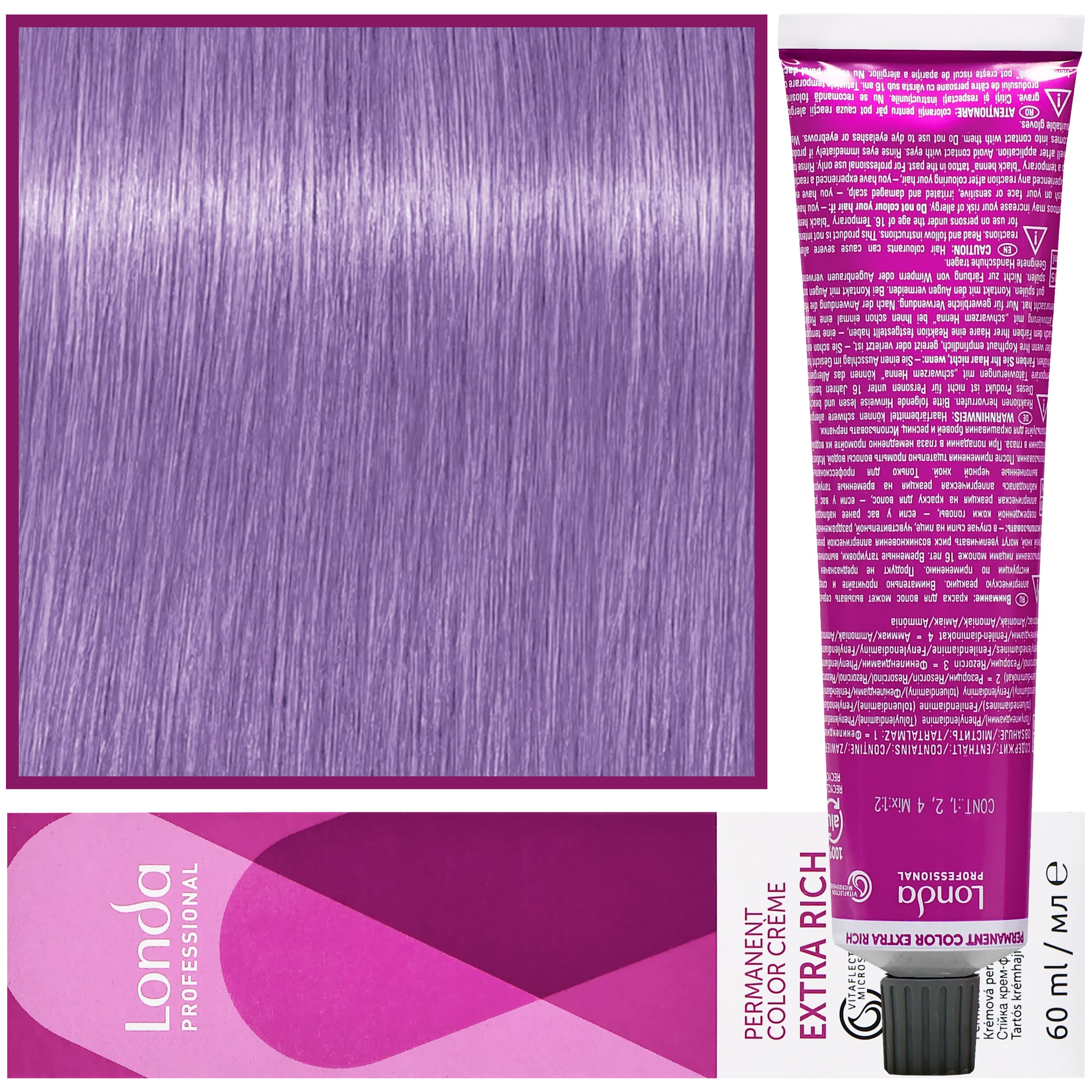 Color - profesjonalna farba do włosów Vitaflection Microspheres, /86 Pastelowy Mix Perłowo Fioletowy