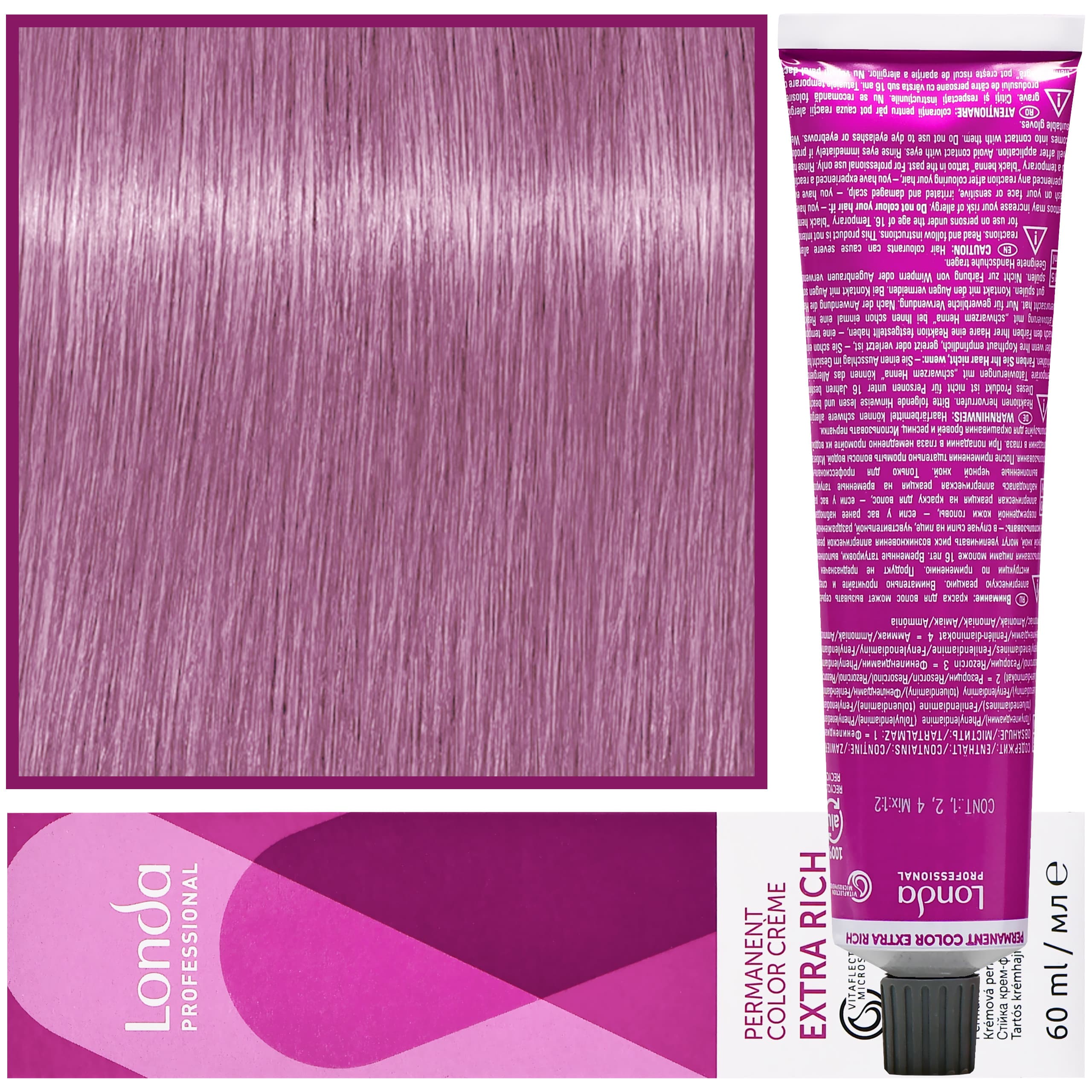 Color - profesjonalna farba do włosów Vitaflection Microspheres, /65 Pastelowy Mix Fioletowo-Czerwony