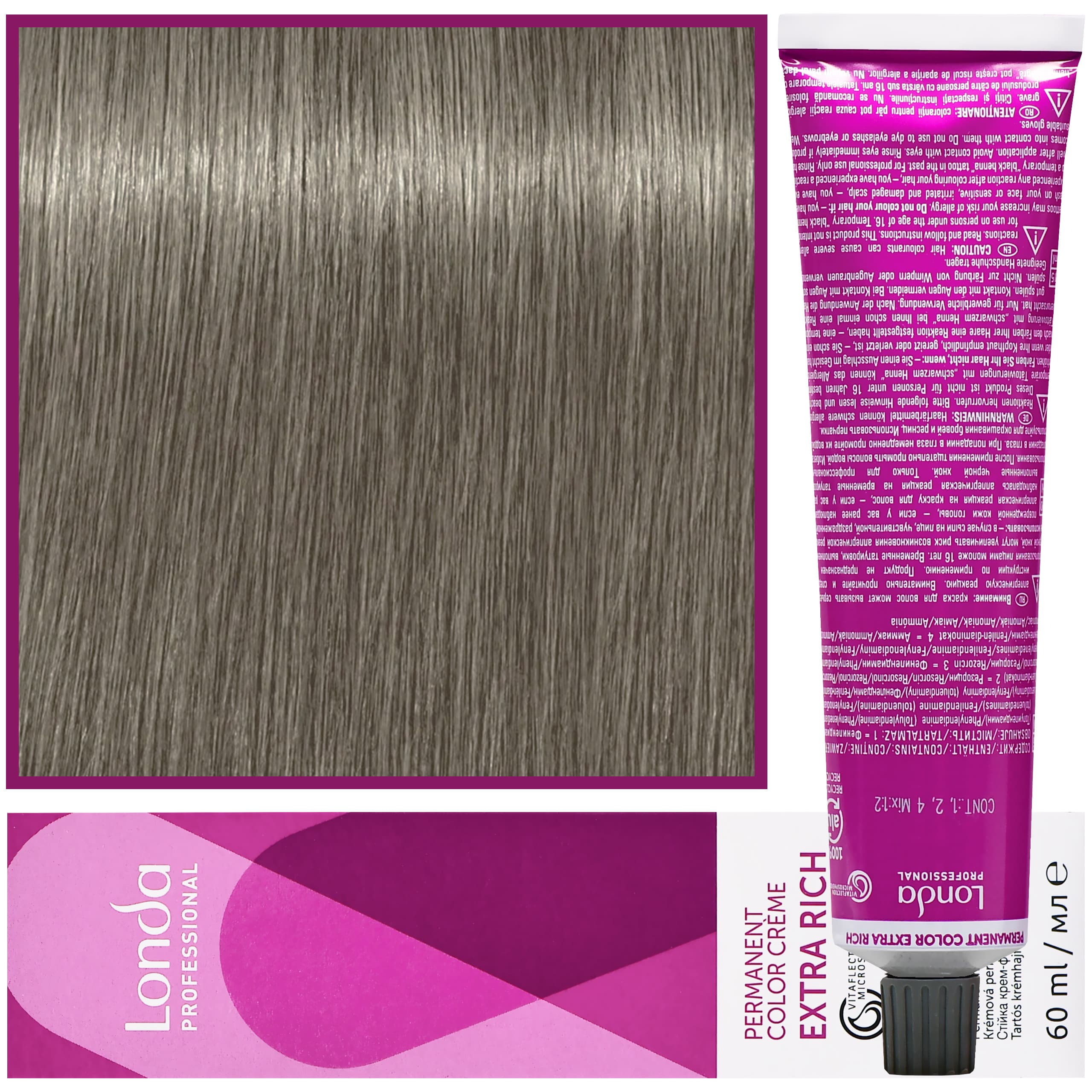 Color - profesjonalna farba do włosów Vitaflection Microspheres, 0/11 Intensywnie Popielaty