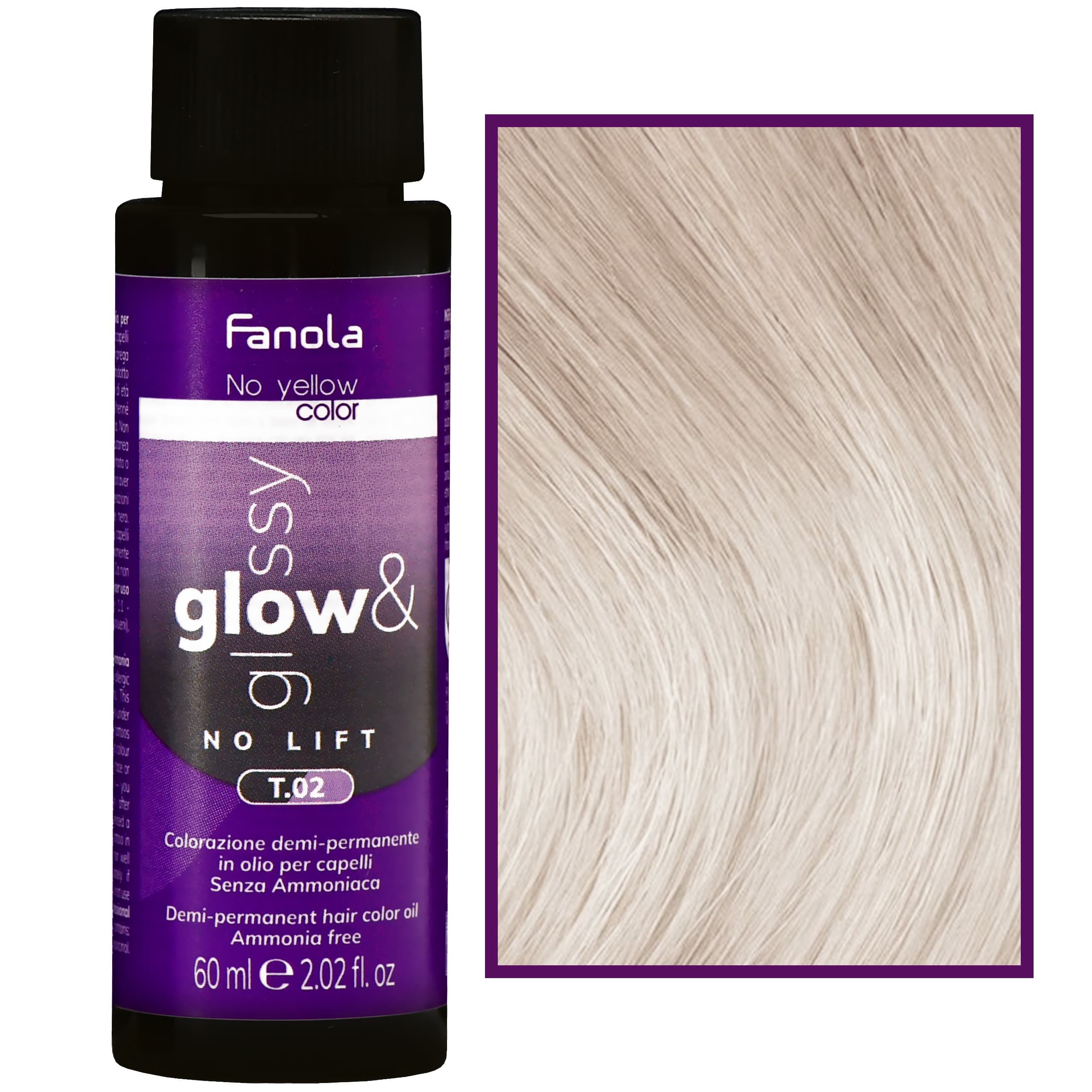 No Yellow Glow&Glossy - toner olejowy neutralizujący żółte tony, T.02