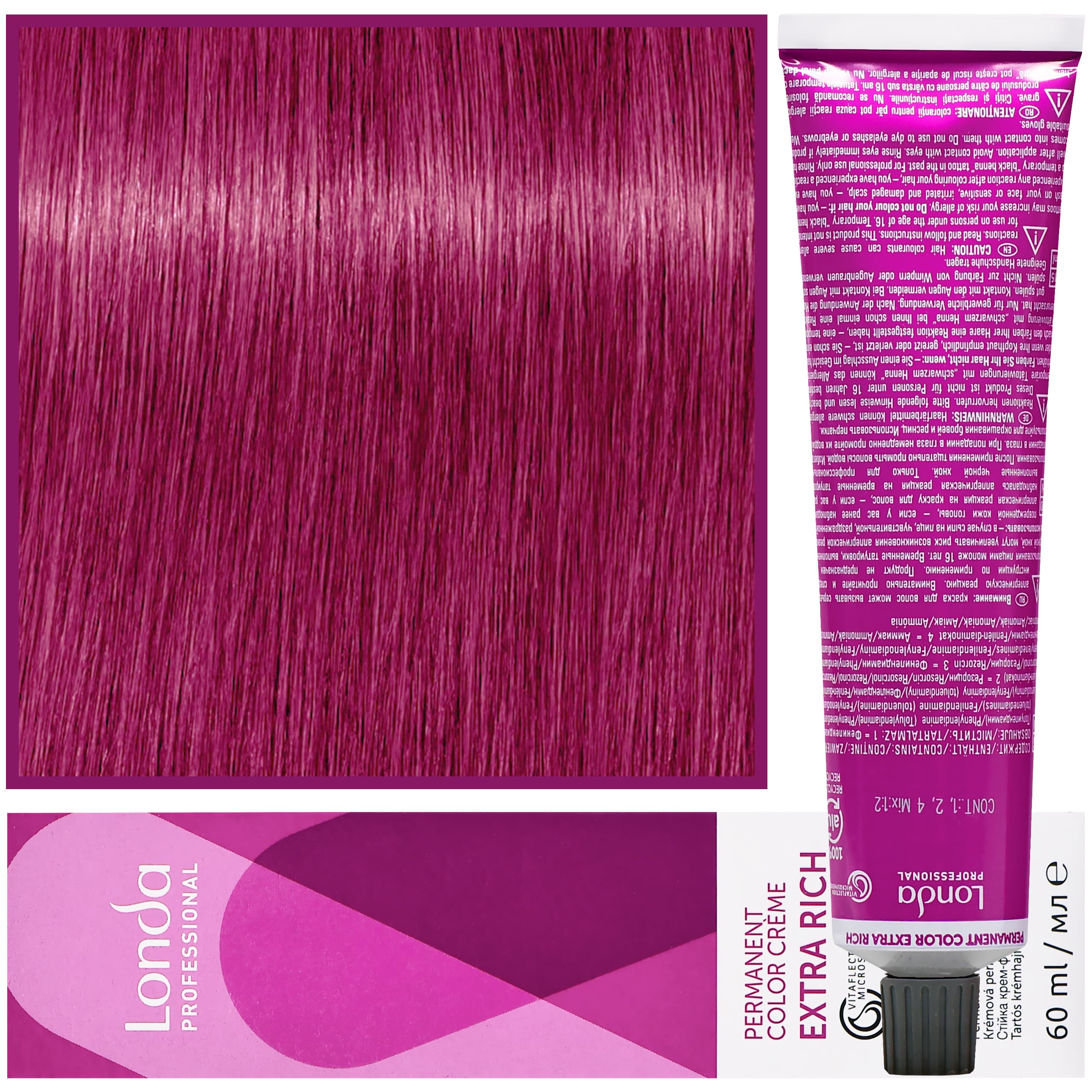 Color - profesjonalna farba do włosów Vitaflection Microspheres, 0/65 Fioletowo Czerwony