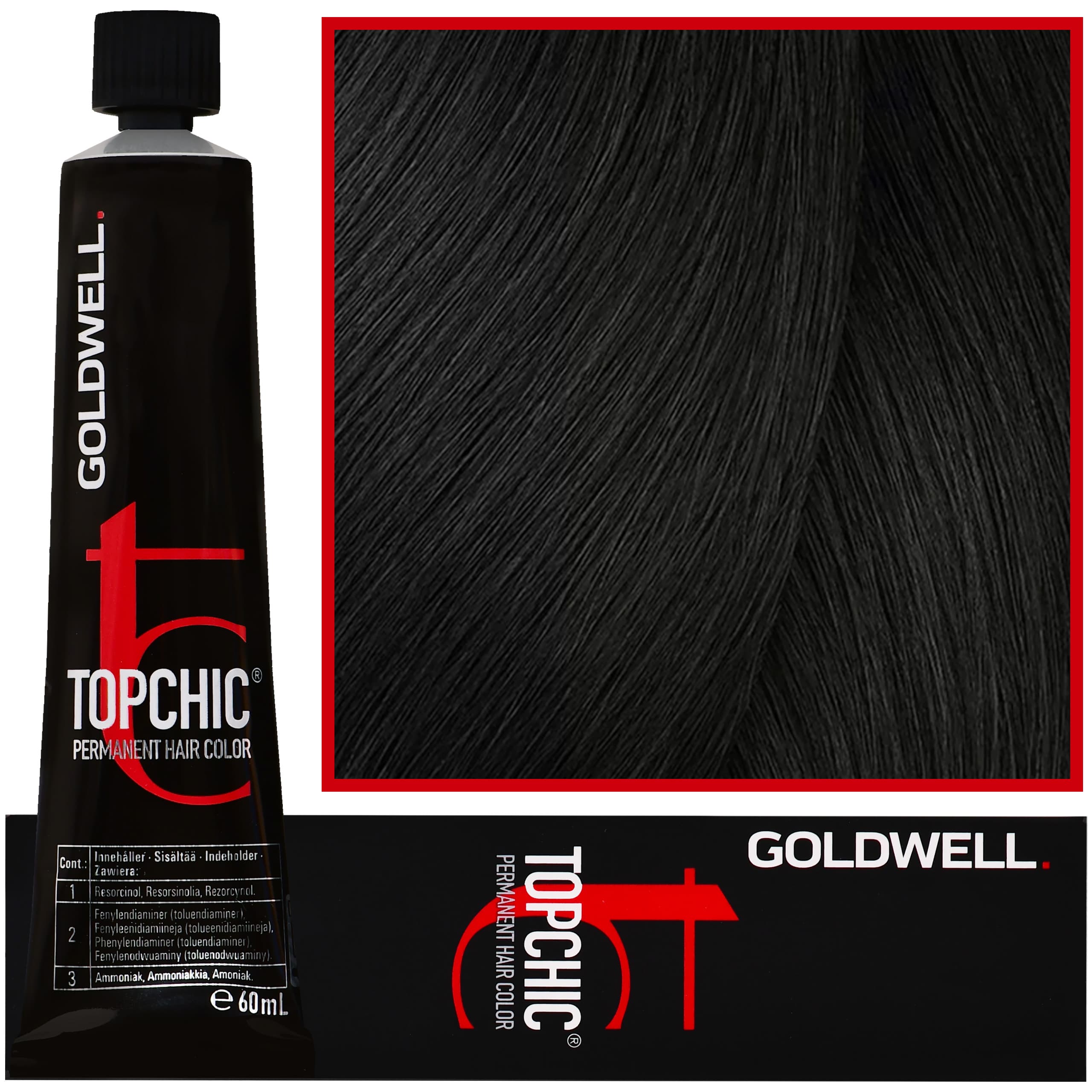 Topchic - profesjonalna farba do włosów, 3-NA Ciemny Naturalny Popielaty Brąz