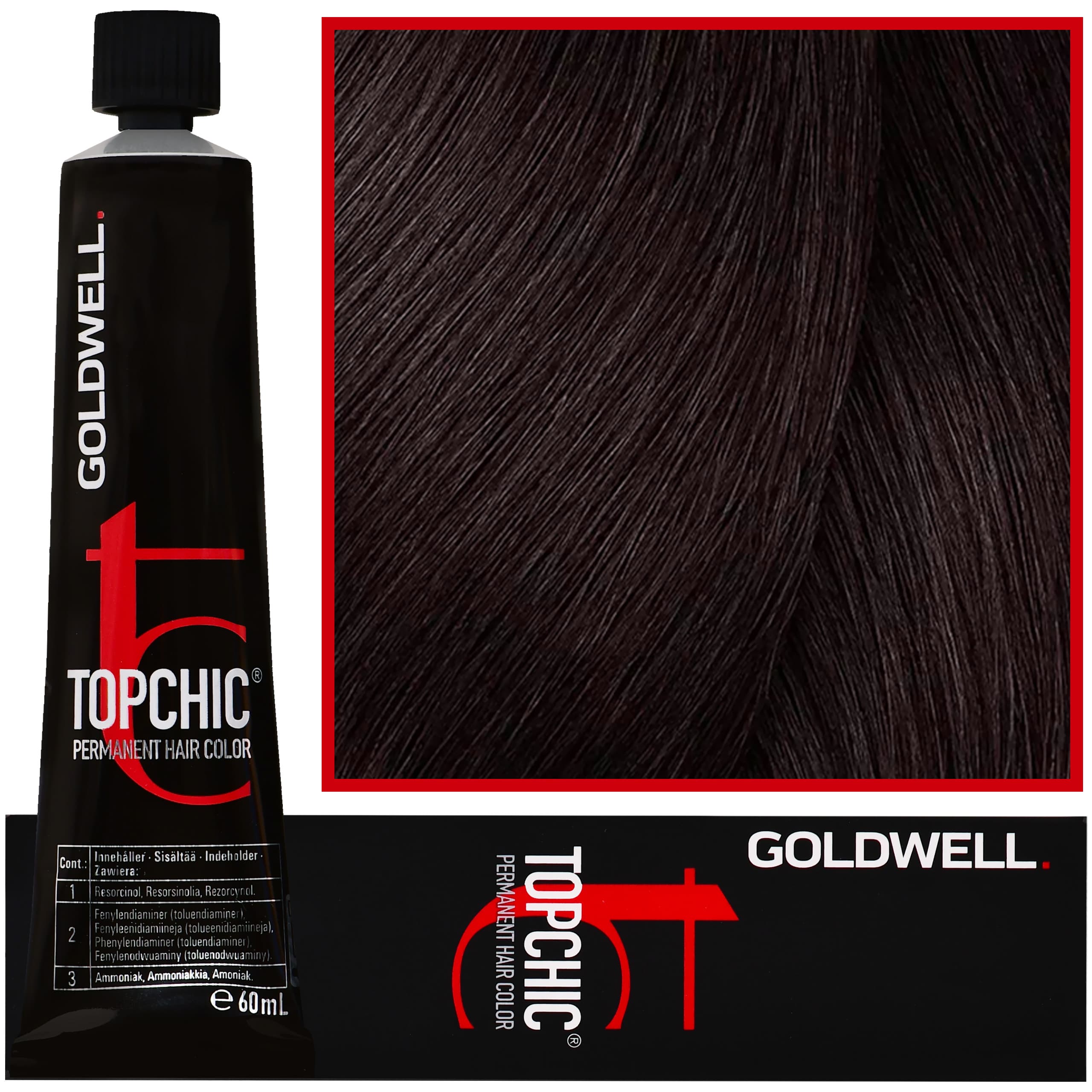 Topchic - profesjonalna farba do włosów, 3-N Ciemny Naturalny Brąz