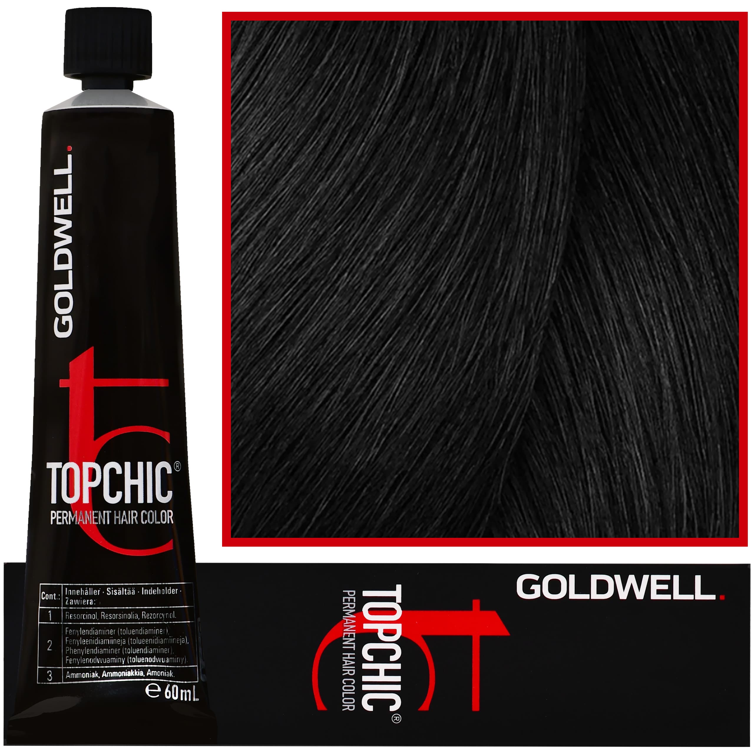Topchic - profesjonalna farba do włosów, 2-N Naturalna Czerń